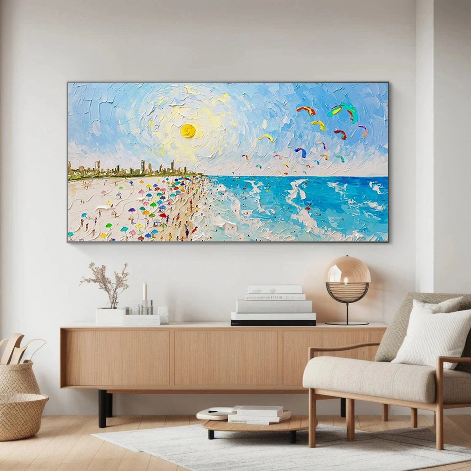 Seascape and Snowy Peak Painting #SP059