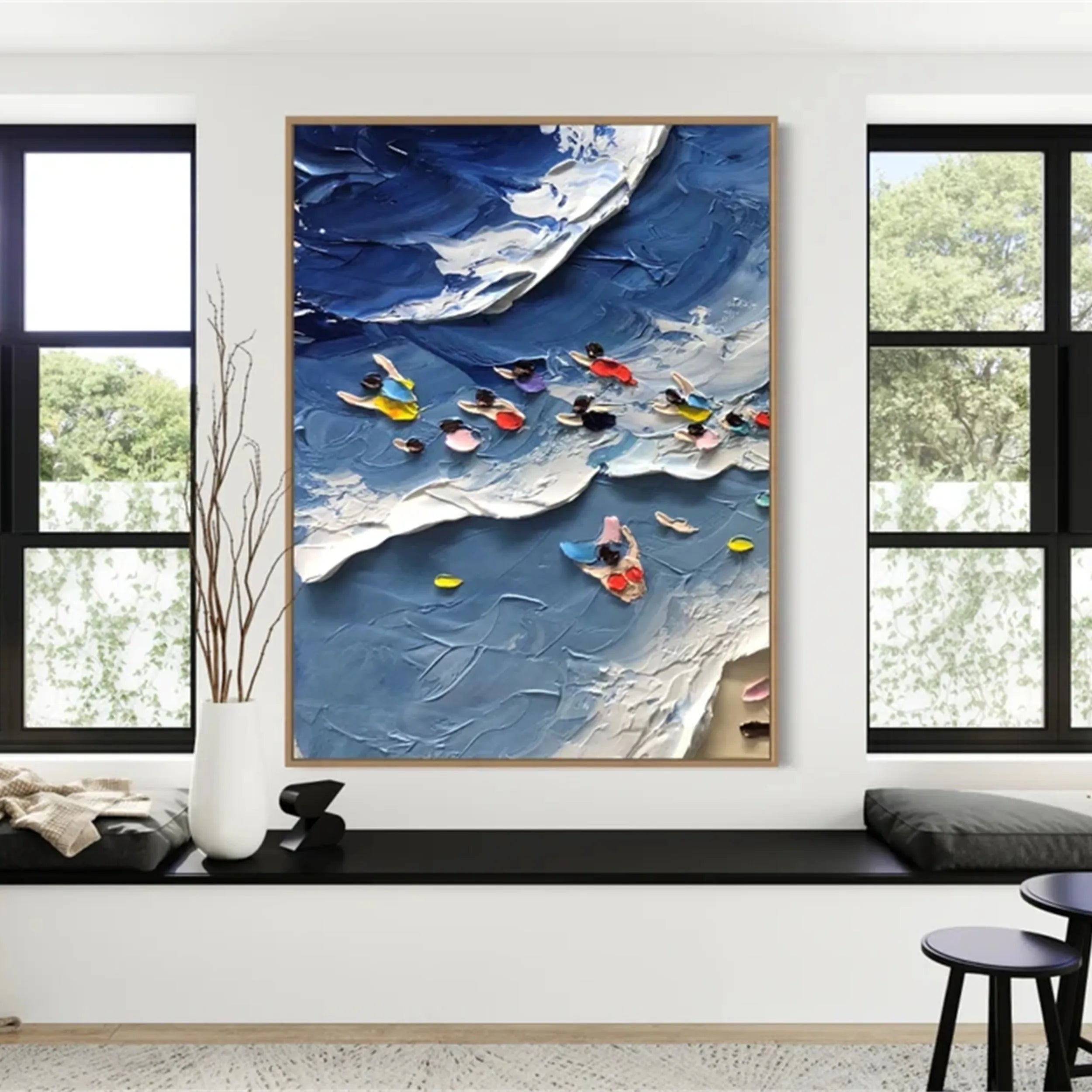 Seascape and Snowy Peak Painting #SP029