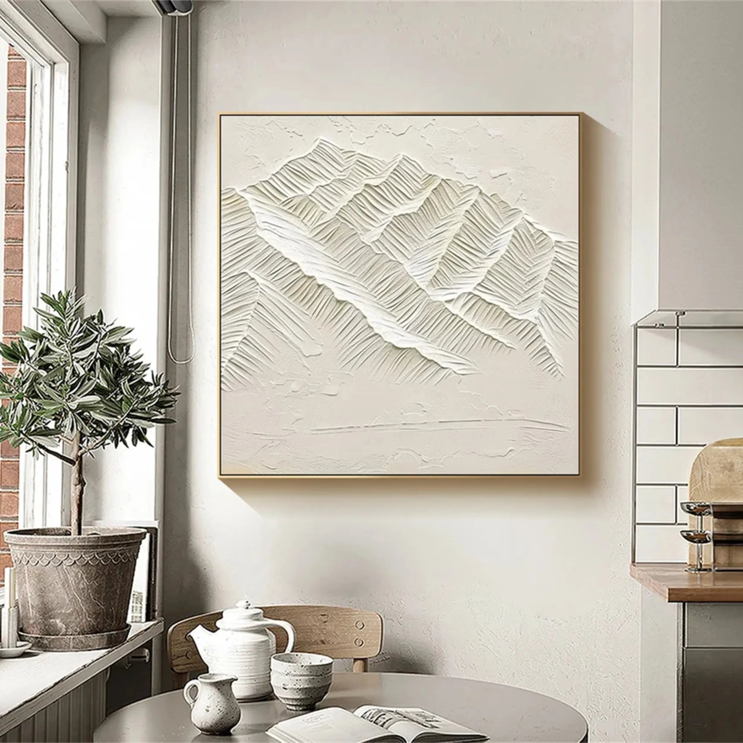 Beige Minimalist Textured Wall Art #MM262