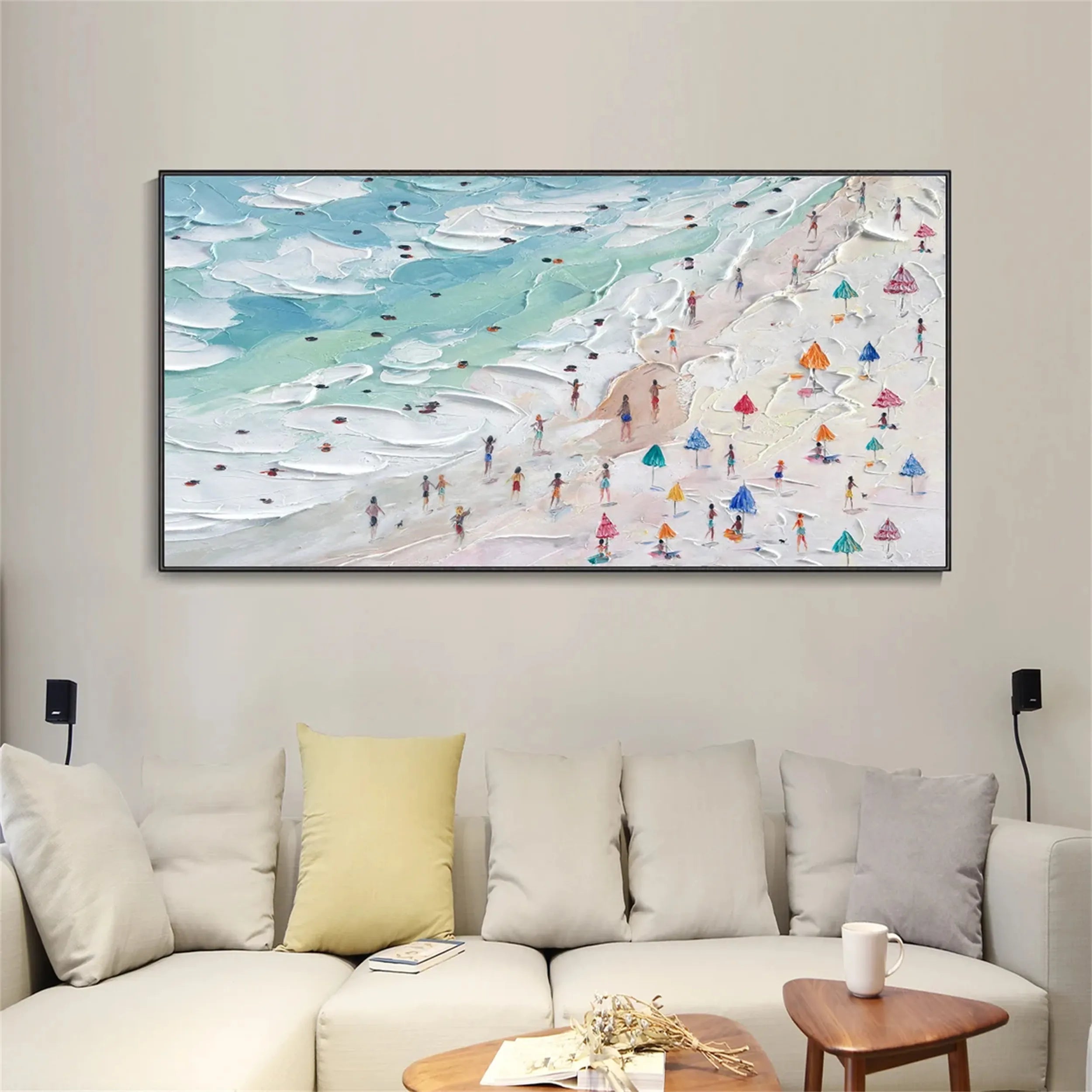 Seascape and Snowy Peak Painting #SP002