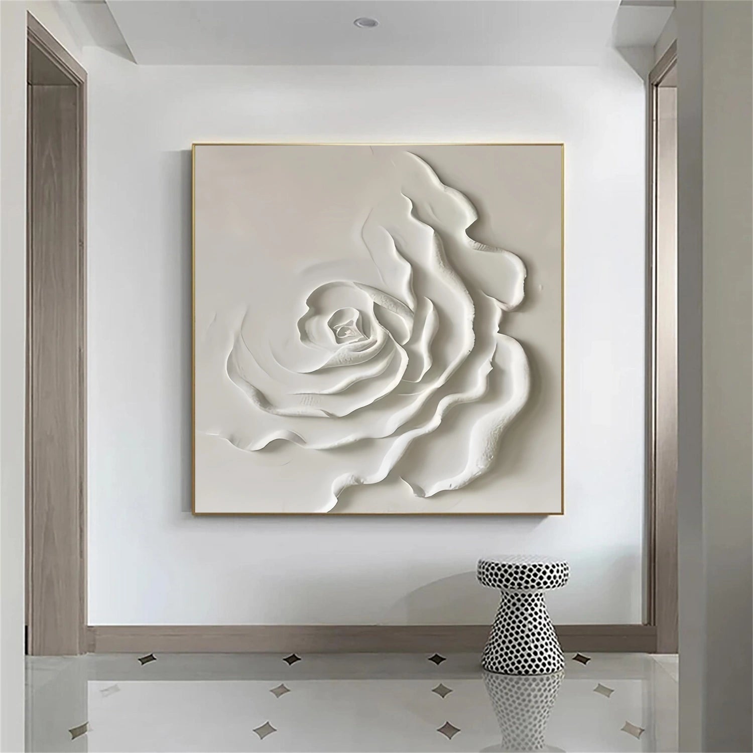 Beige Flower And Tree Abstract Texture Canvas Art#FT 235