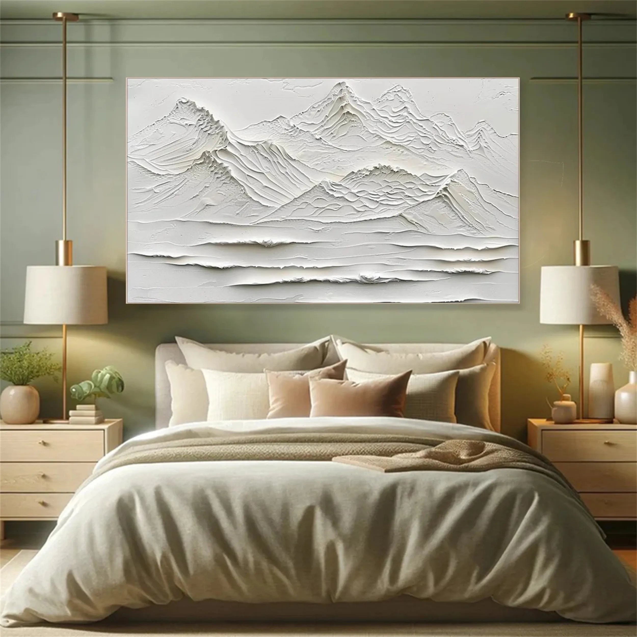 White Minimalist Textured Painting Canvas #MM247