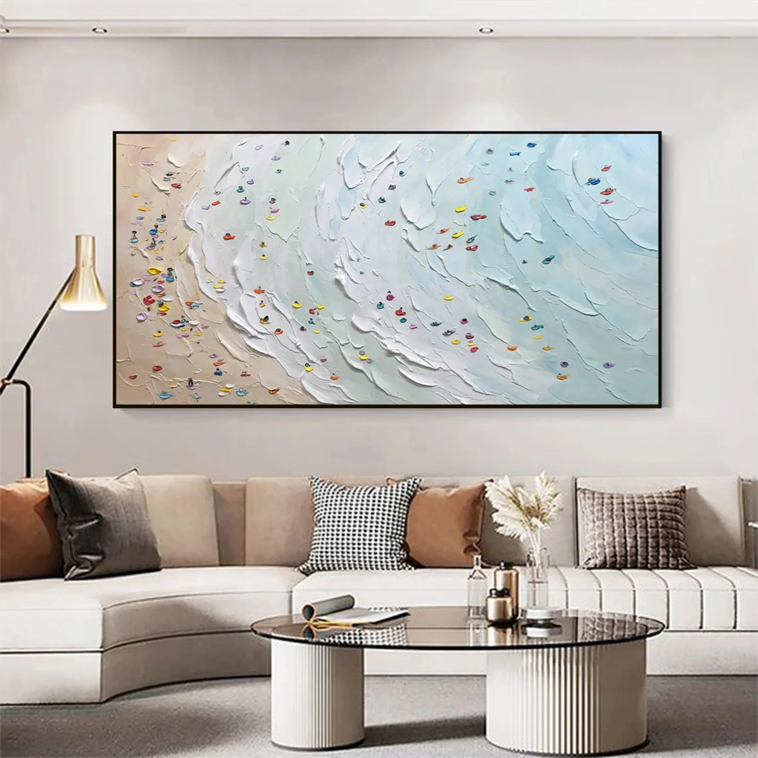 Seascape and Snowy Peak Painting #SP001