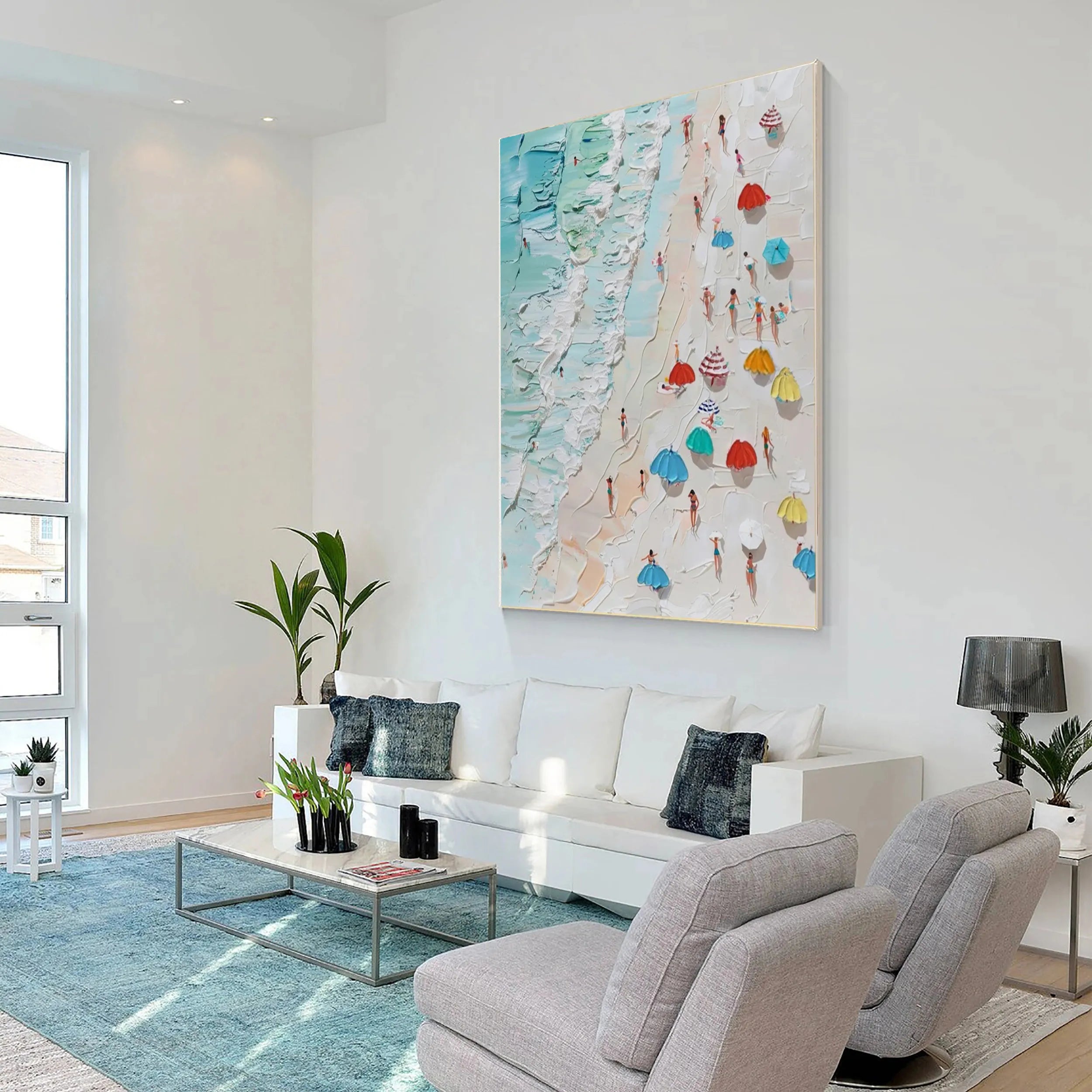 Seascape and Snowy Peak Painting #SP022