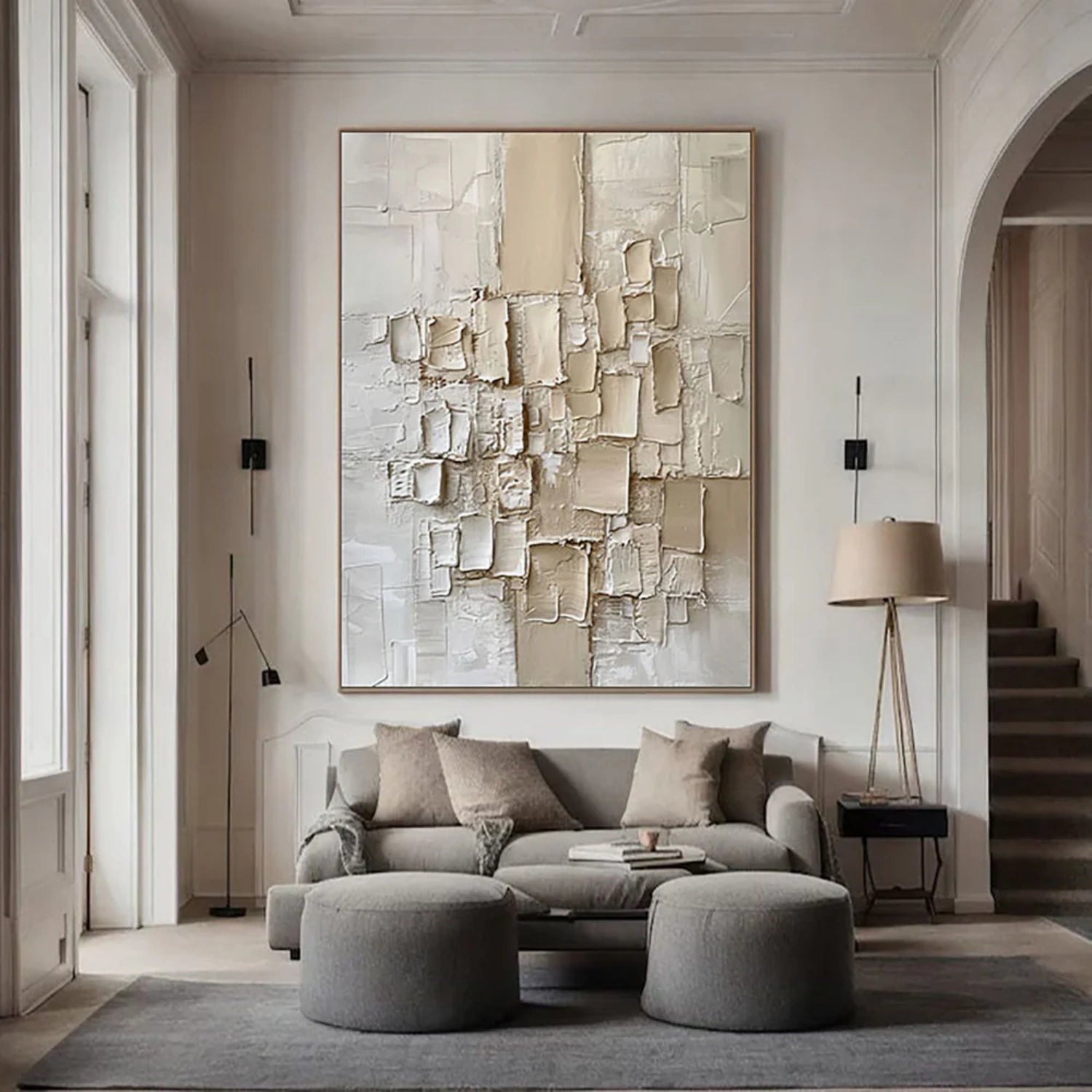 Beige Abstract Textured Wall Art #AB 477
