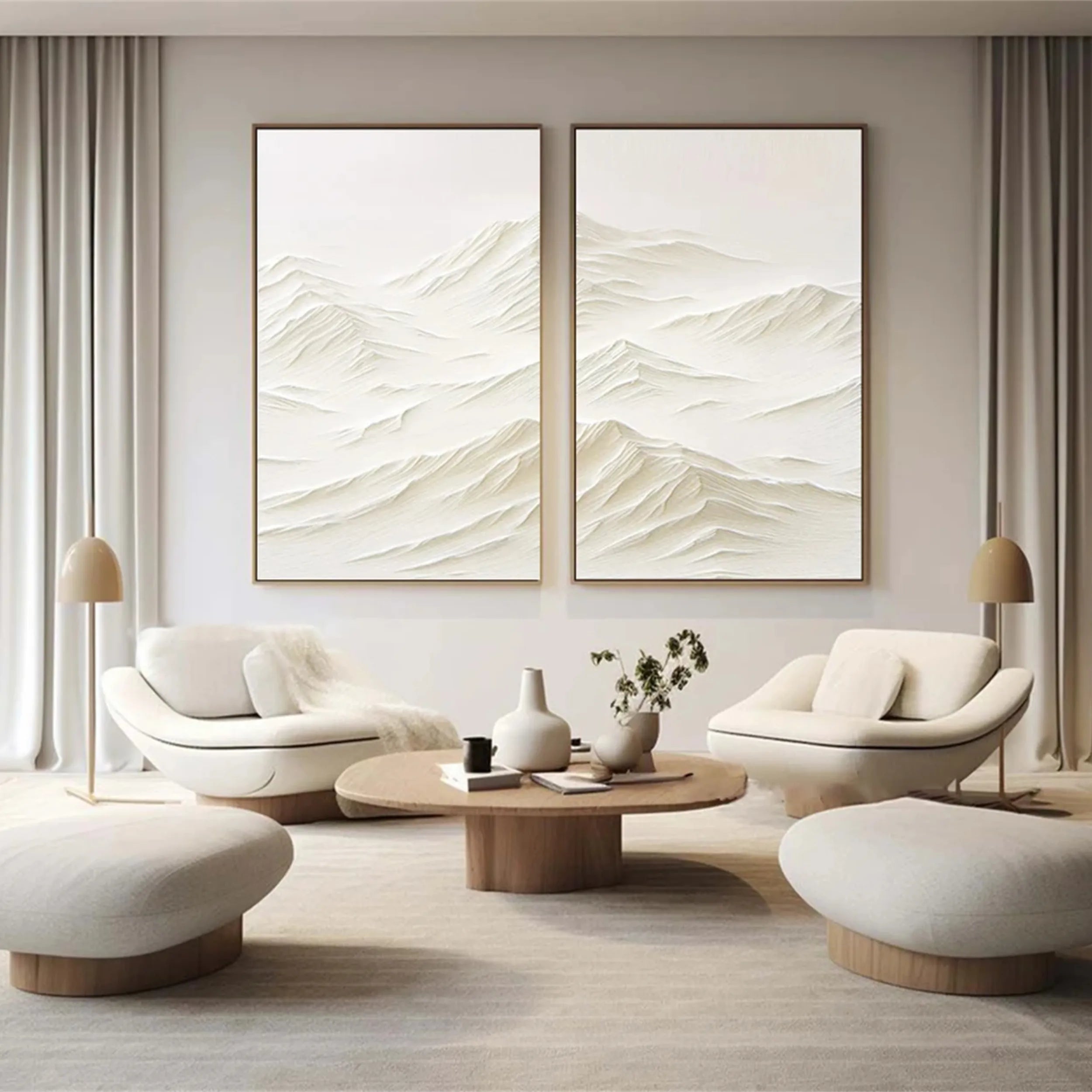 Plaster Art Minimalist Textured Paintings Set of 2 #MM187
