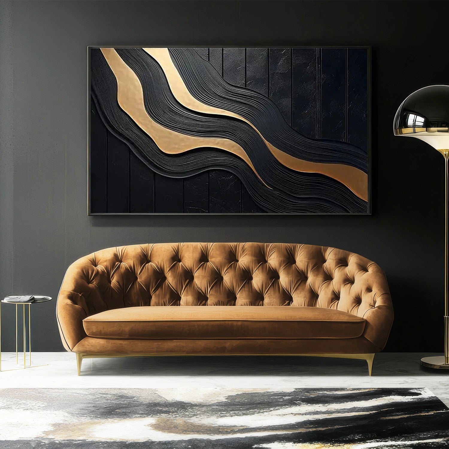 Black Minimalist Textured Painting #MZ134