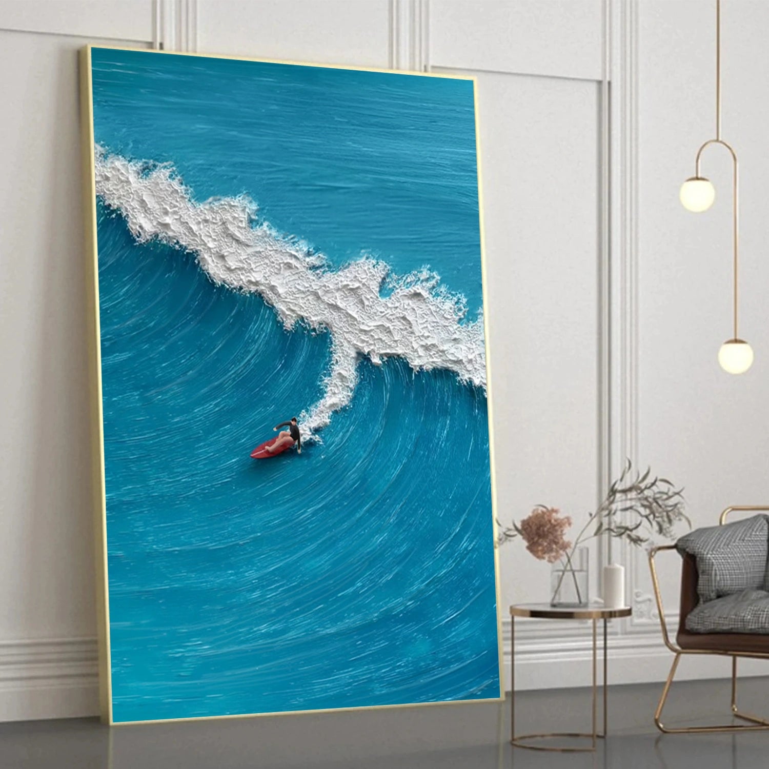 Surfing Sport Texture Canvas Painting #SA023