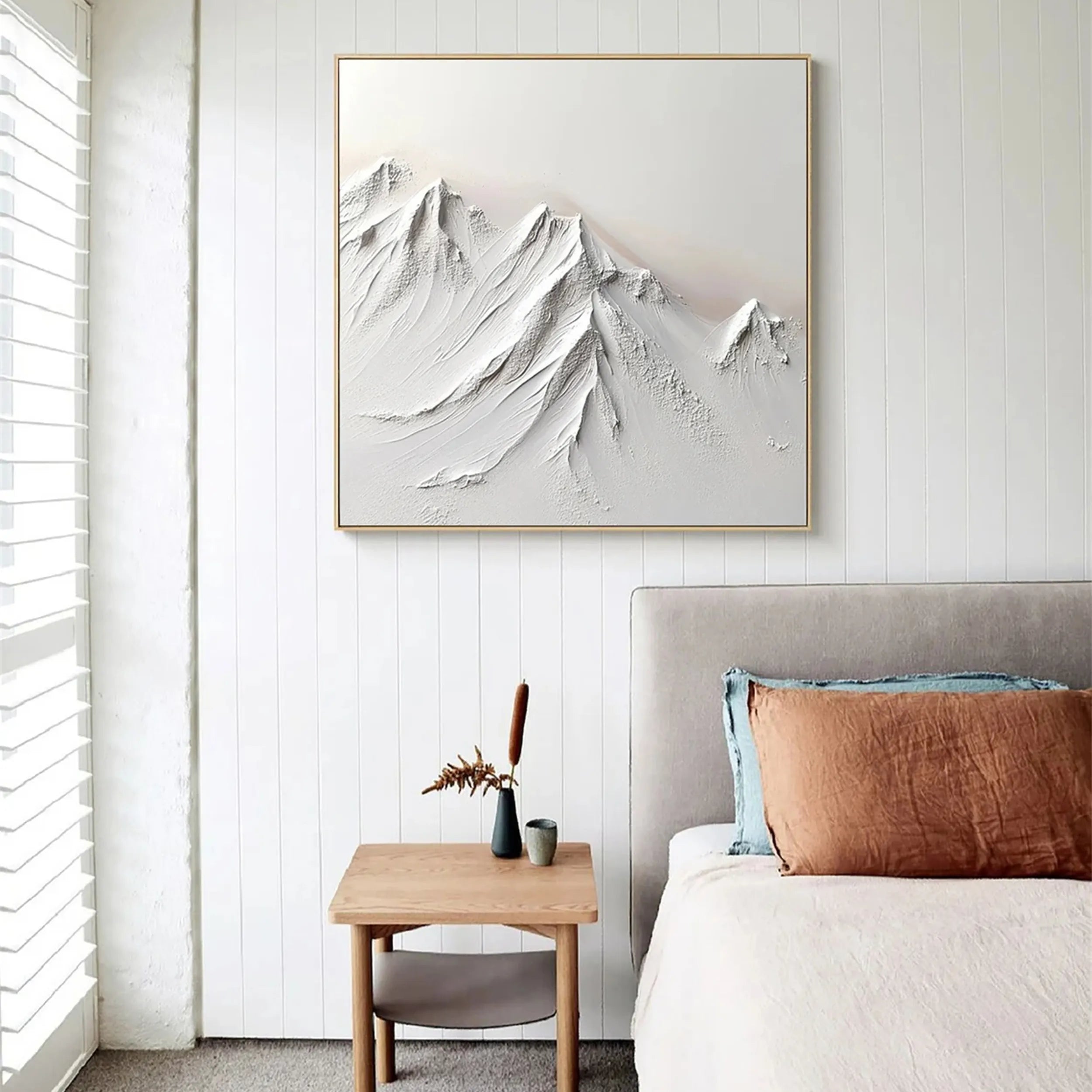 White Minimalist Textured Painting Canvas #MM237
