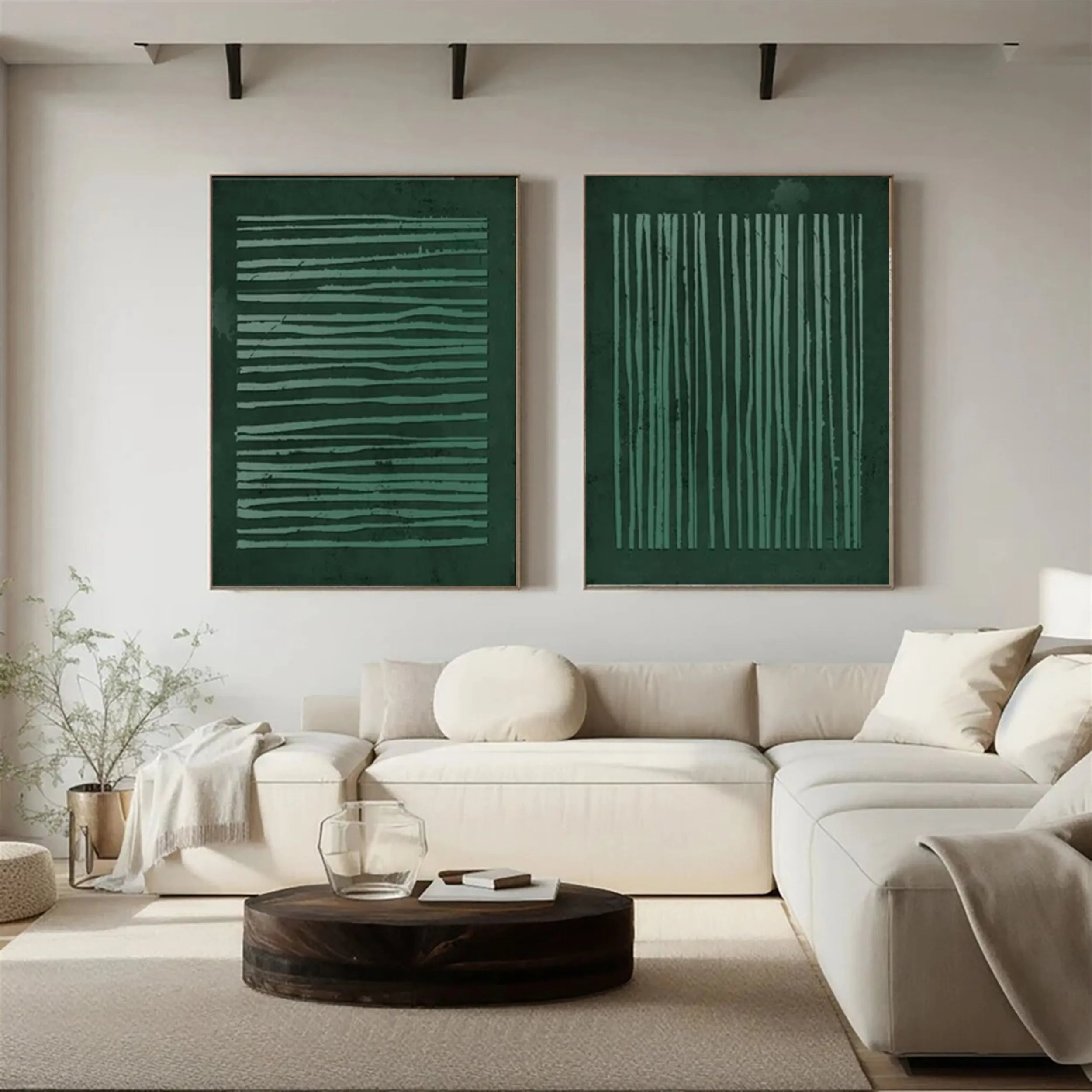 Blue & Green Abstract Set of 2 #BG055