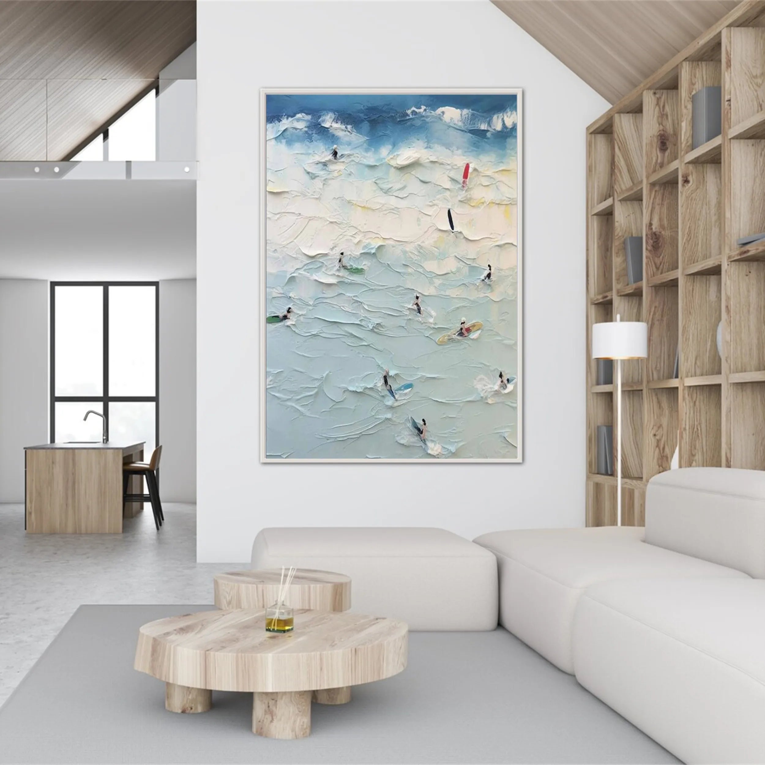 Seascape and Snowy Peak Painting #SP015
