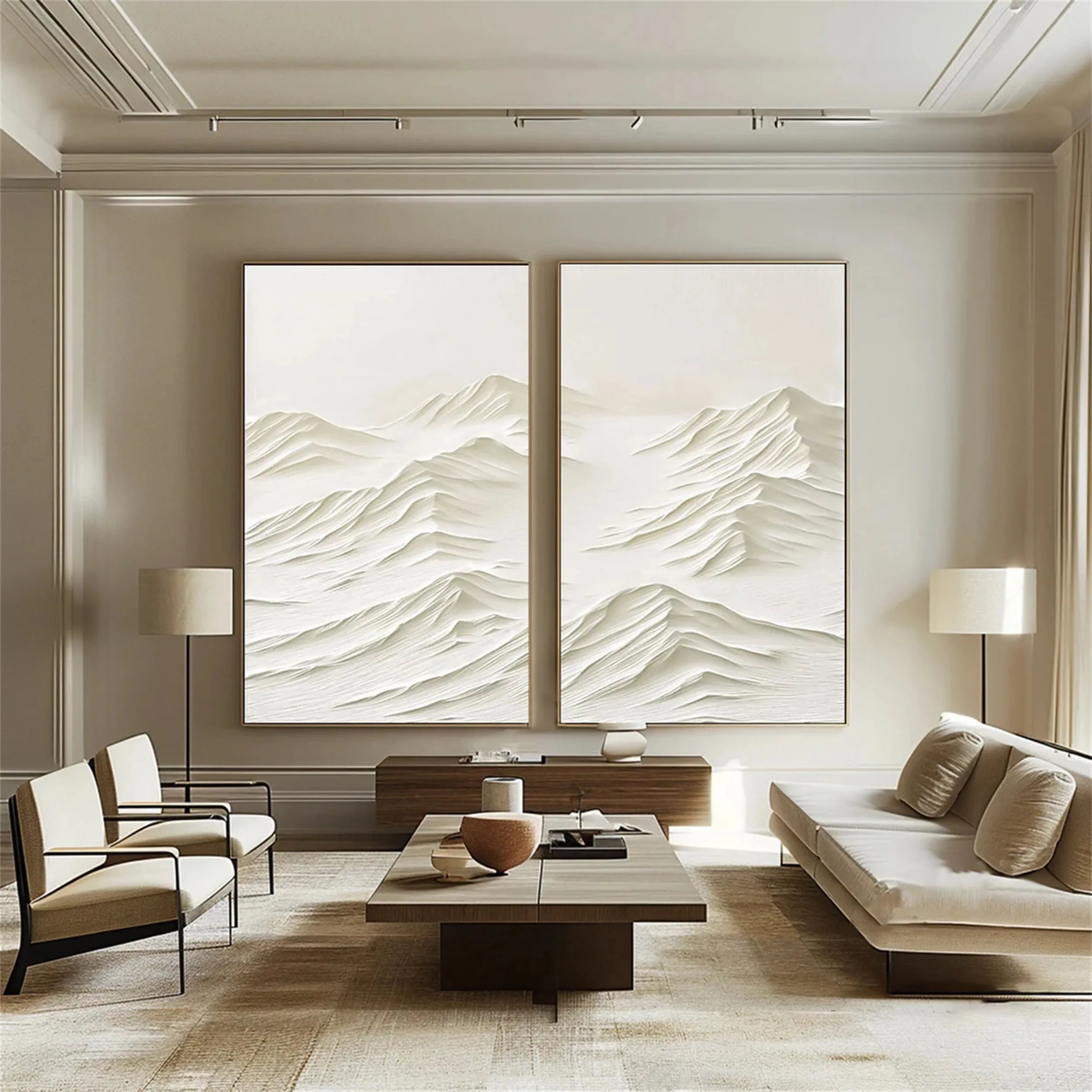 Plaster Art Minimalist Textured Painting Set of 2 #MM254