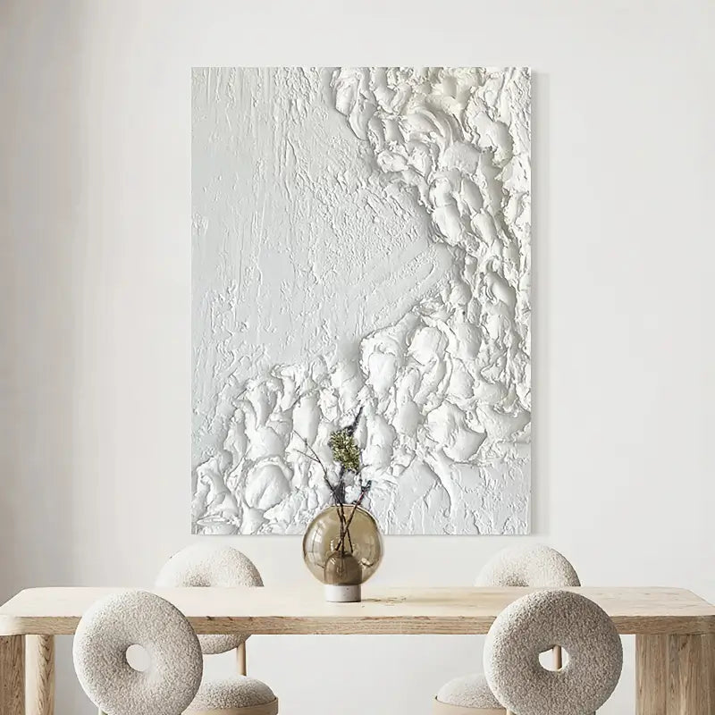 White Minimalist Textured Painting Canvas #MM022