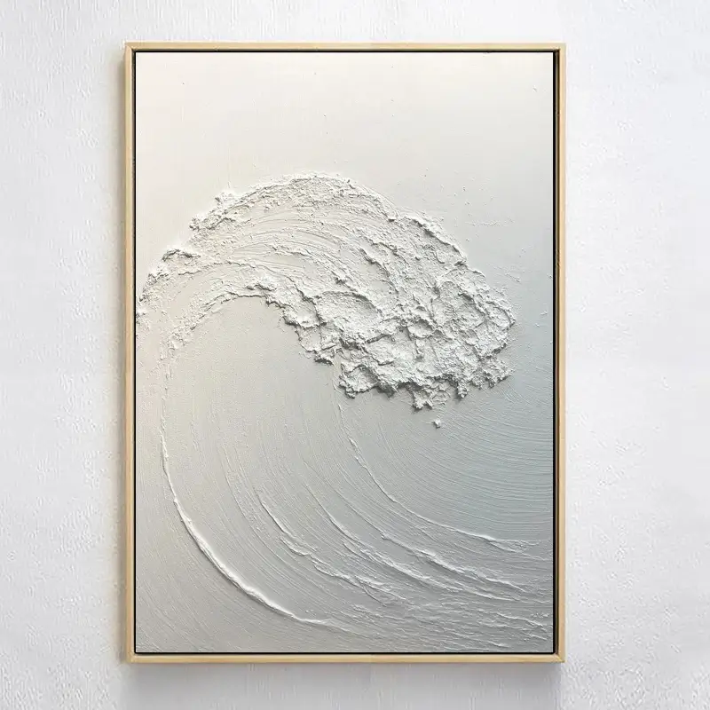White Minimalist Textured Painting Canvas #MM039