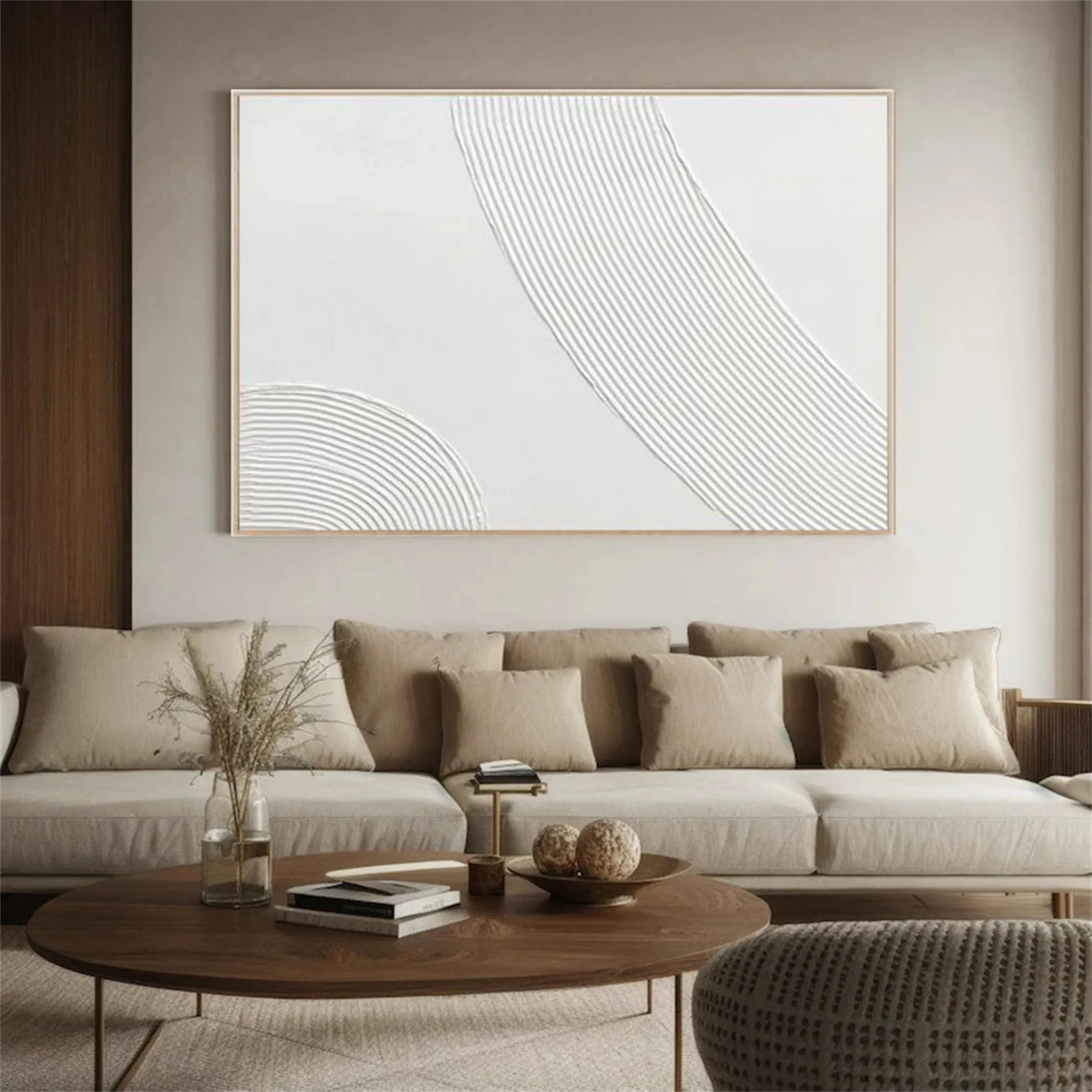 White Minimalist Textured Painting Canvas #MM204