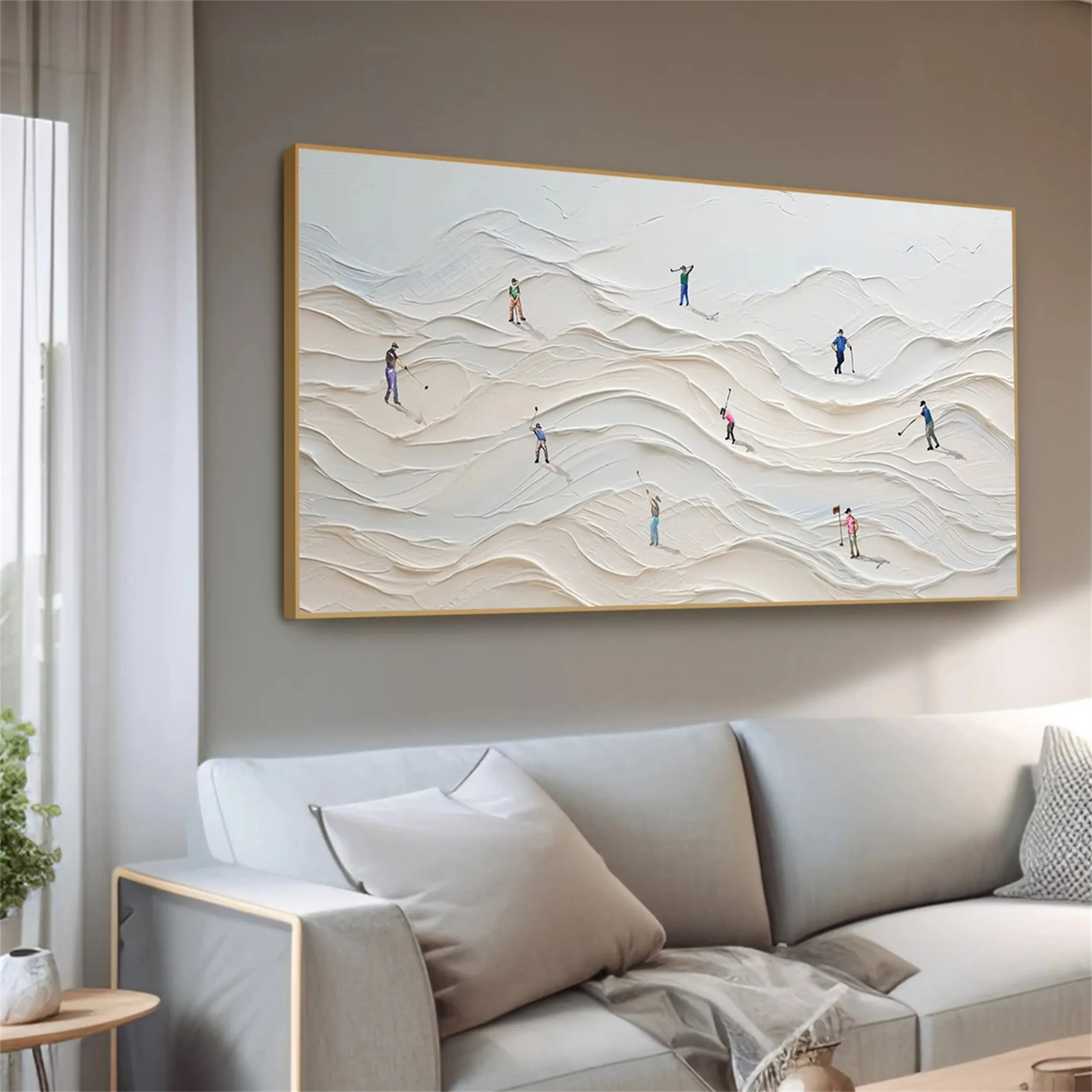 Skiing Sport Art Textured Painting Canvas #MM215