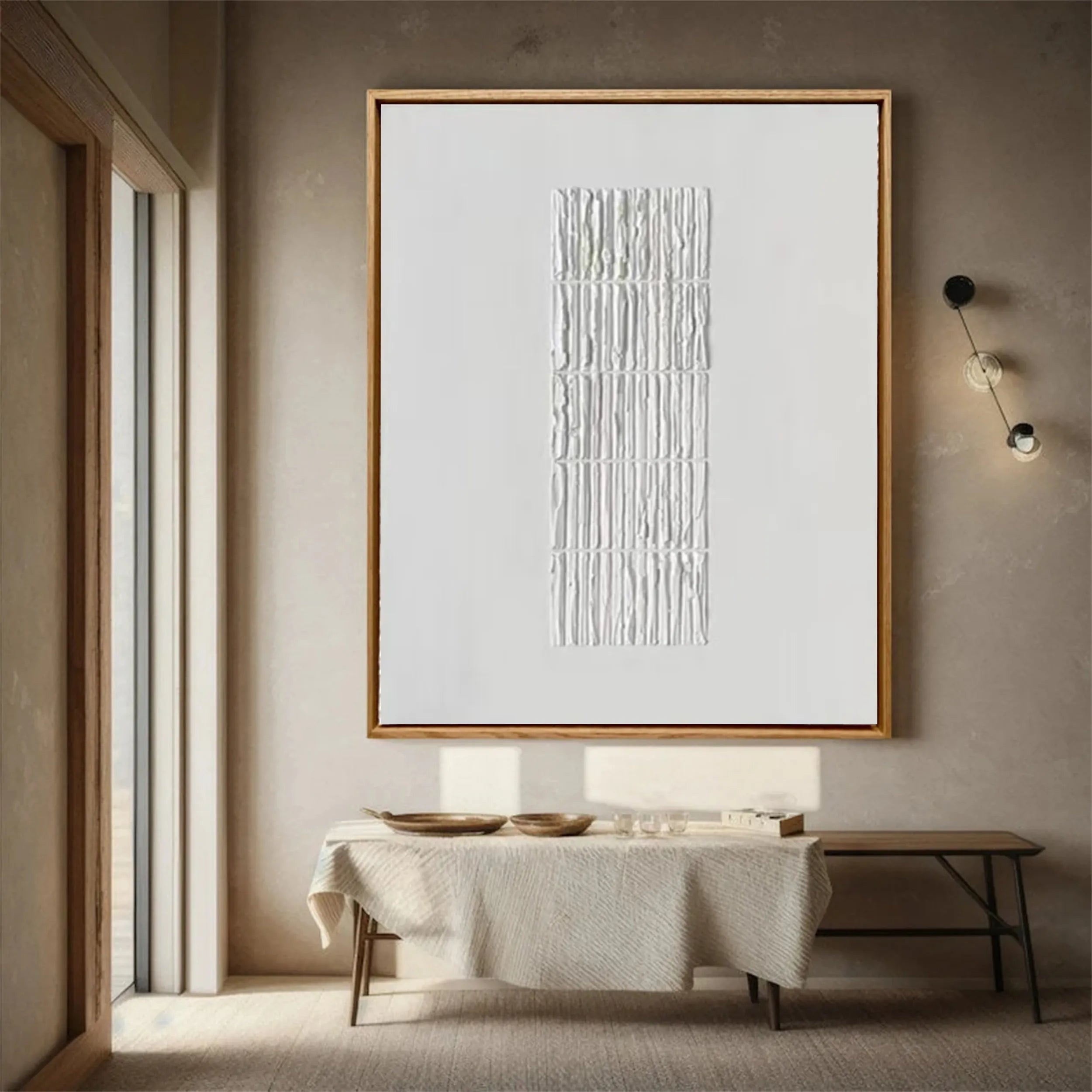 White Minimalist Textured Painting Canvas #MM208