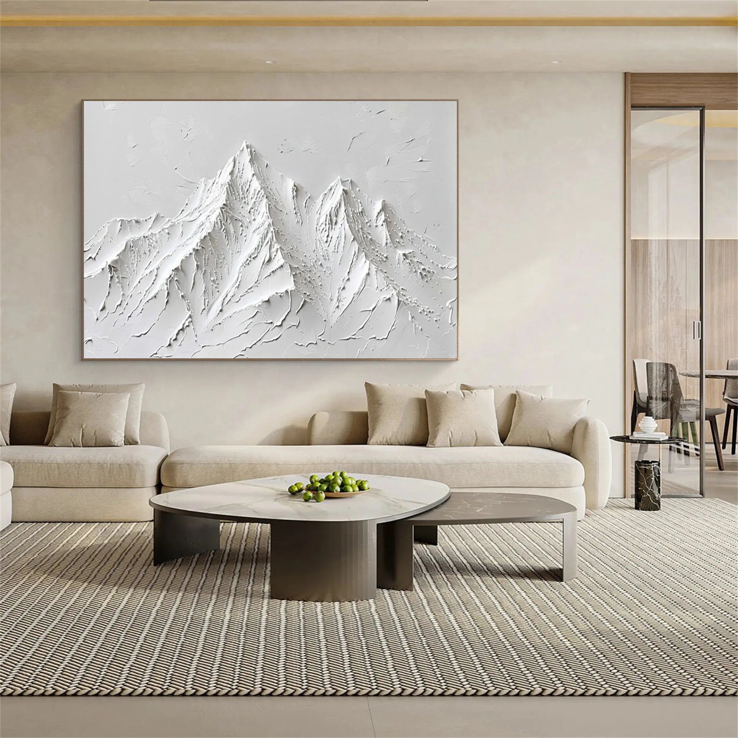 White Minimalist Textured Painting Canvas #MM260