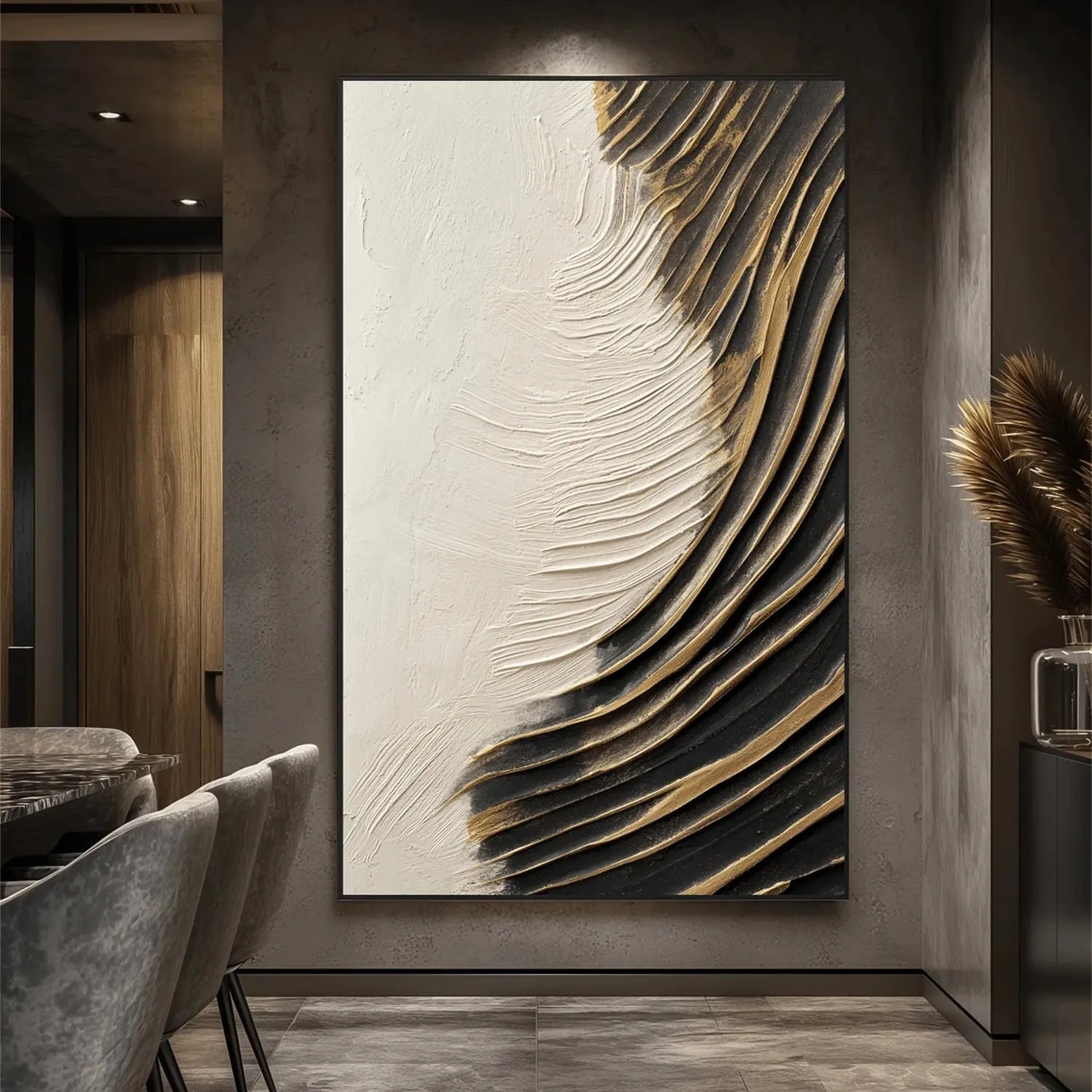 White Minimalist Textured Painting Canvas #MM298