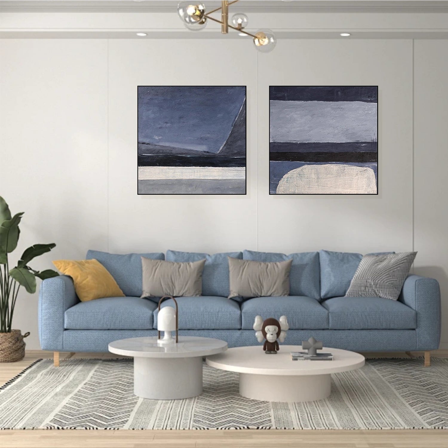 Abstract Square Set of 2 Wall Art #AB 499