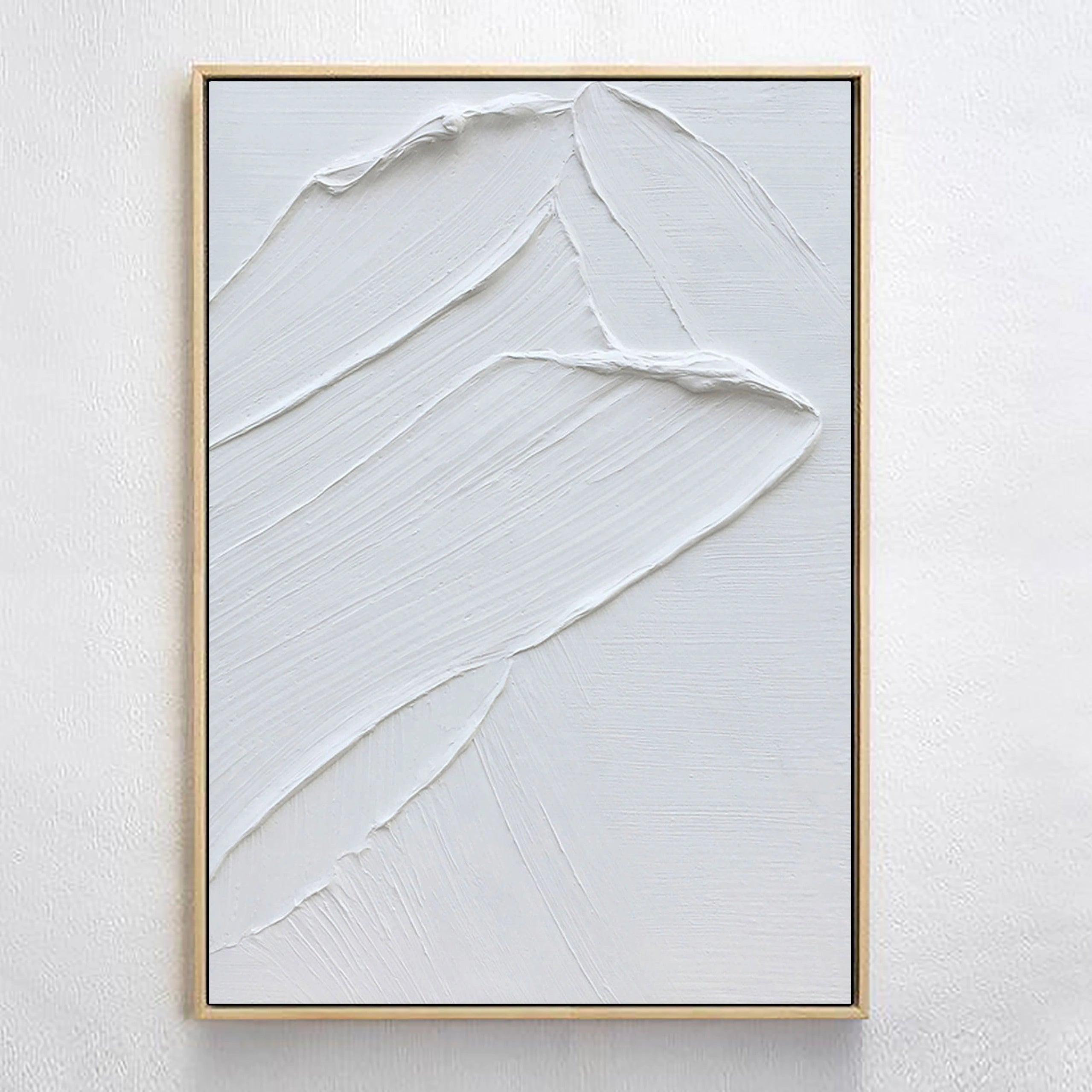White Minimalist Textured Painting Canvas #MM002-Vertical
