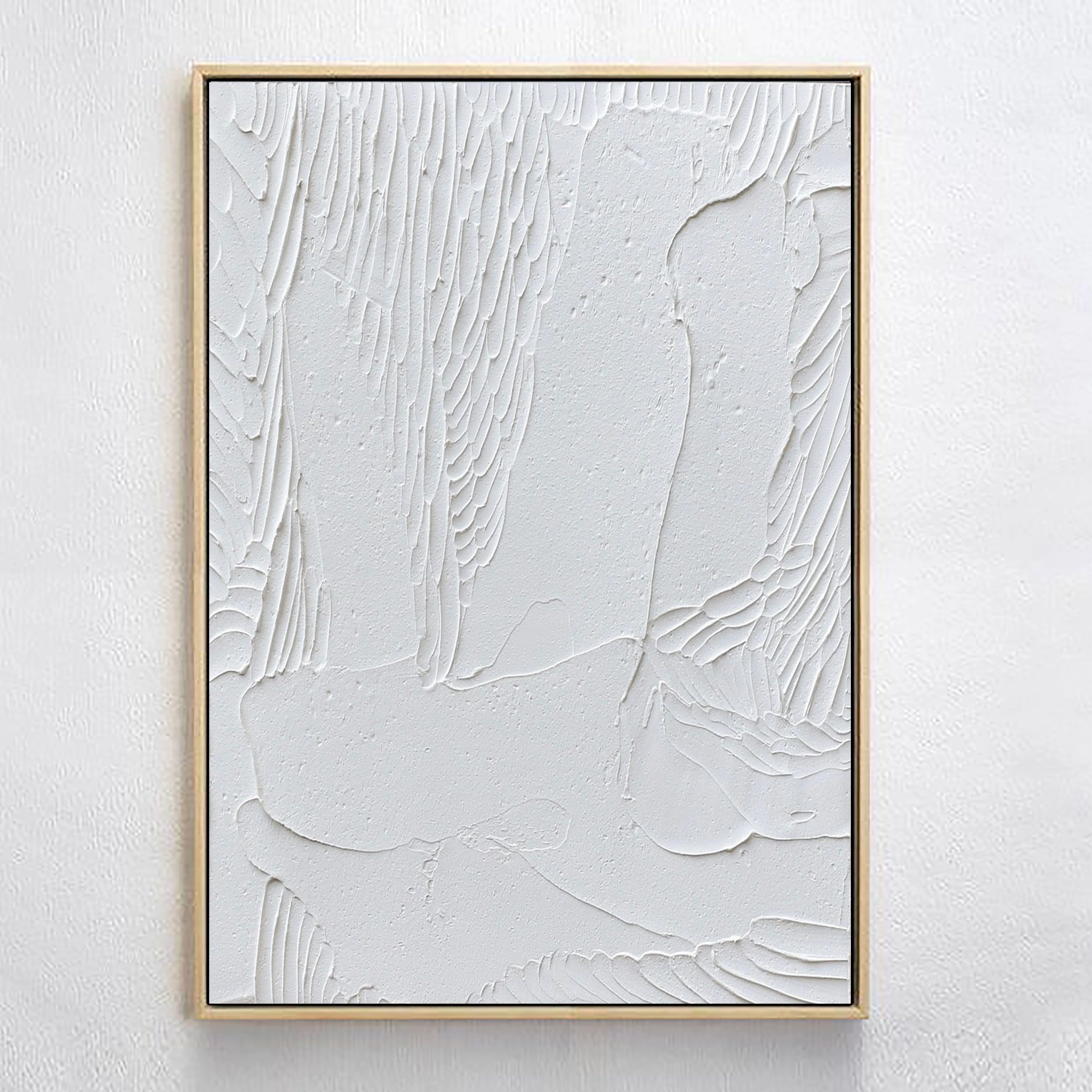White Minimalist Textured Painting Canvas #MM011-Vertical