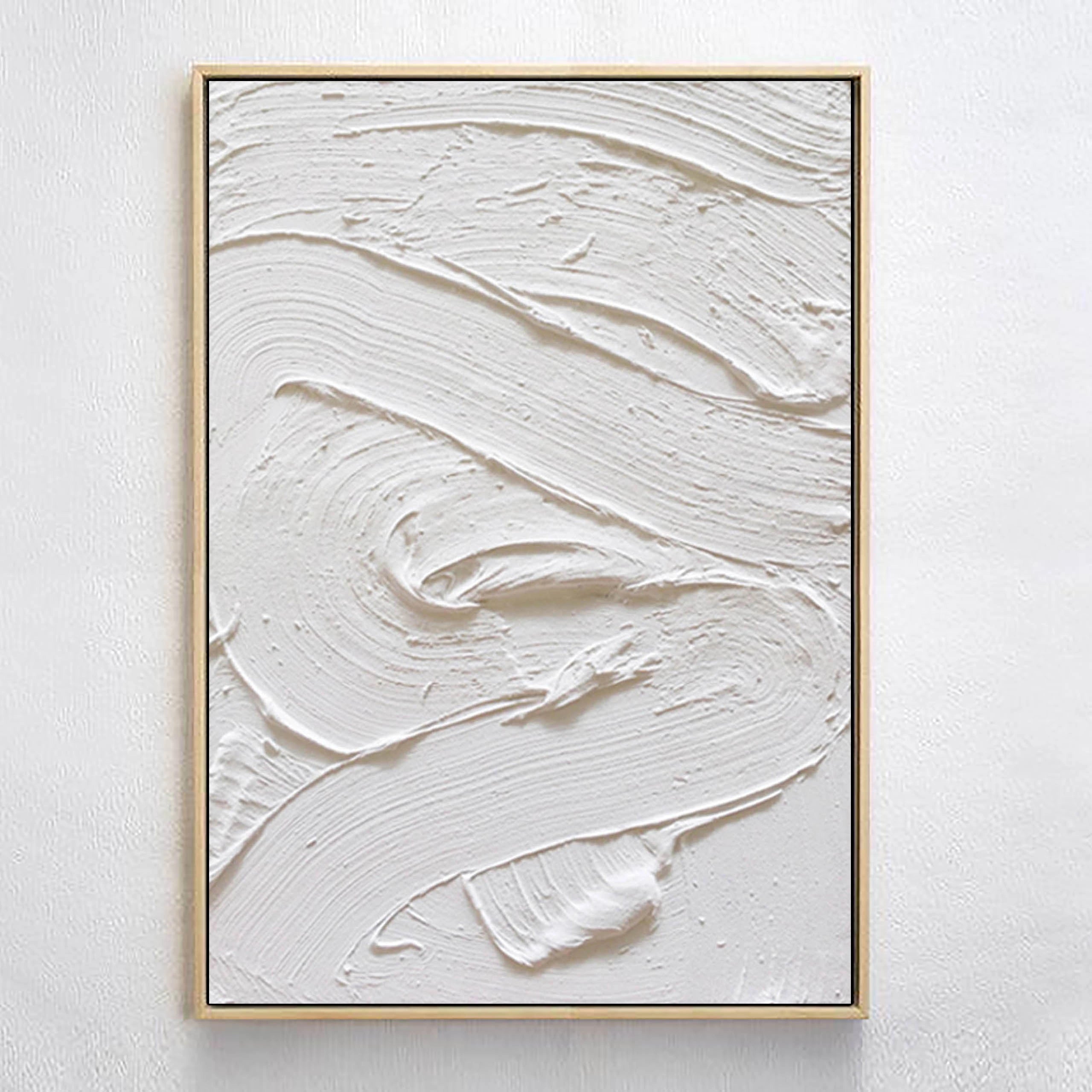 White Minimalist Textured Painting Canvas #MM005