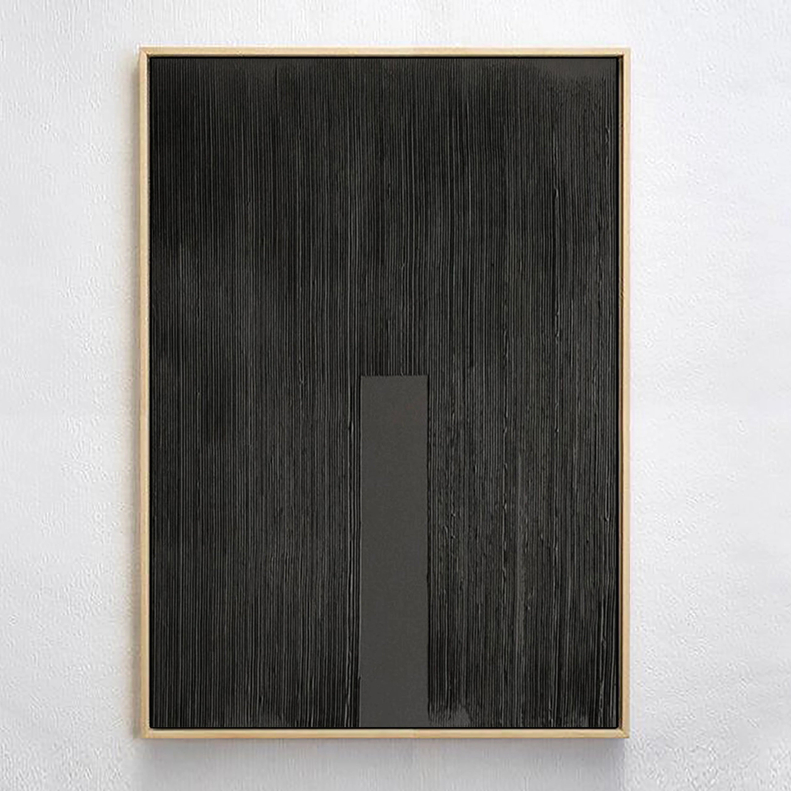 Black Minimalist Textured Painting Canvas #MZ025