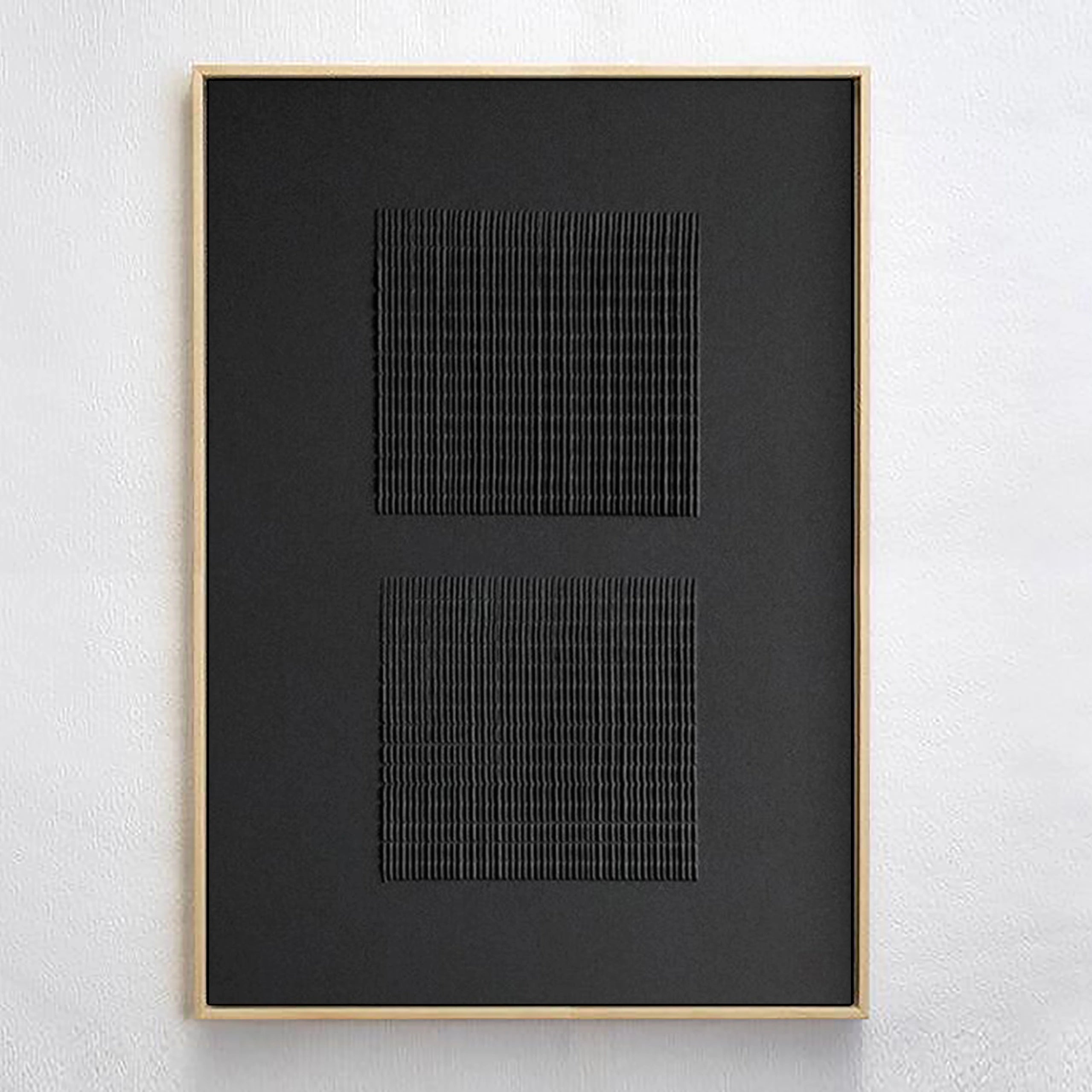 Black Minimalist Textured Painting Canvas #MZ012