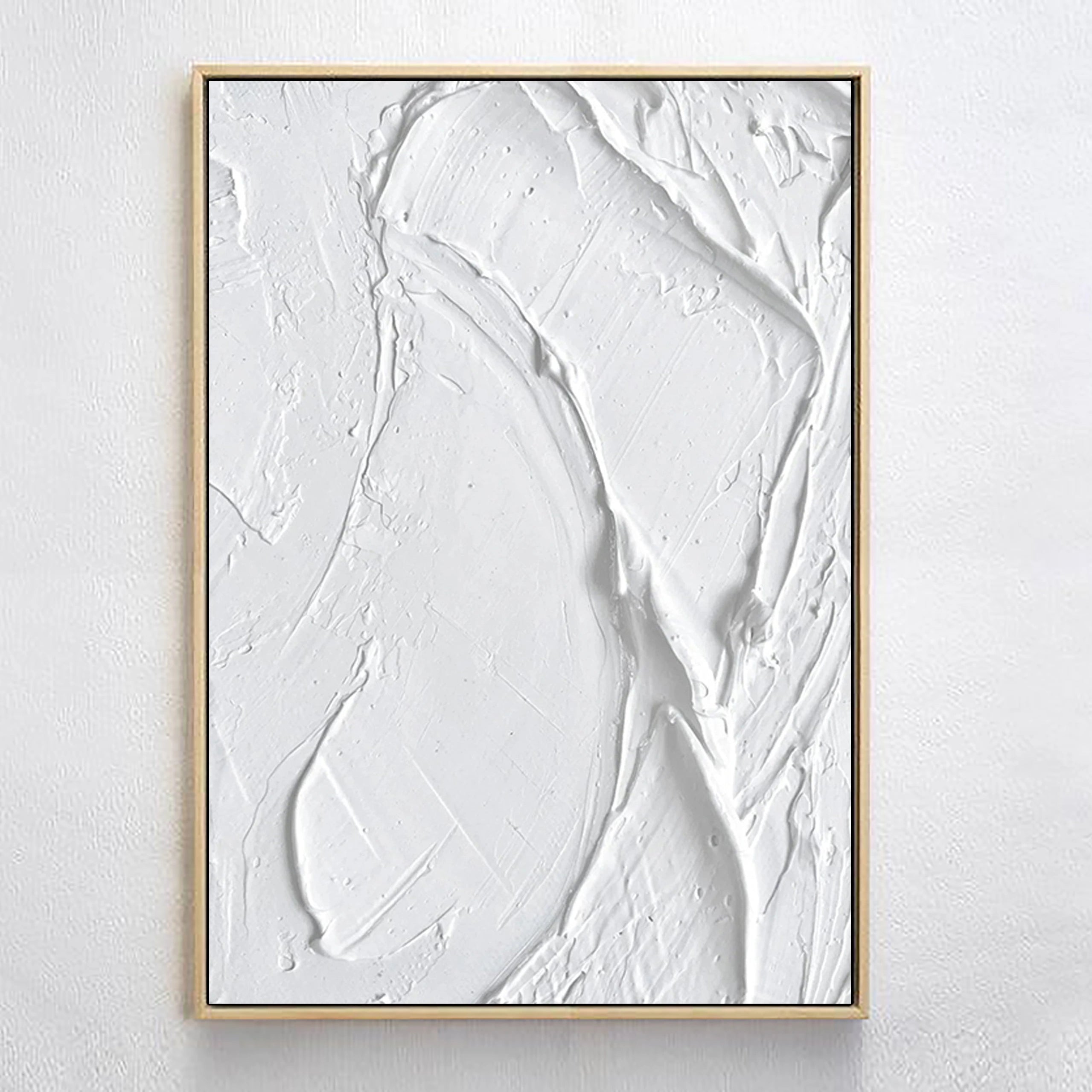 White Minimalist Textured Painting Canvas #MM028