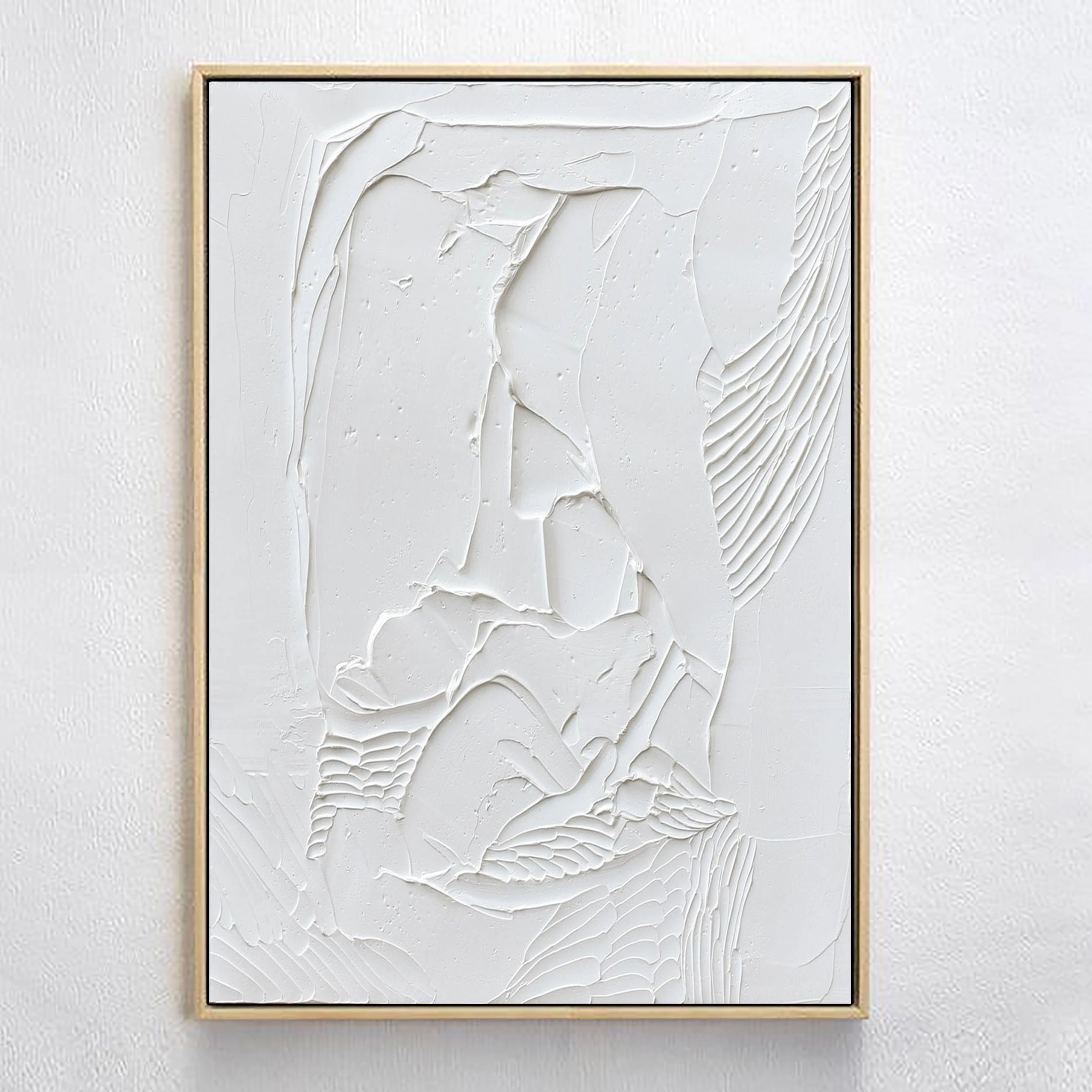 White Minimalist Textured Painting Canvas #MM007