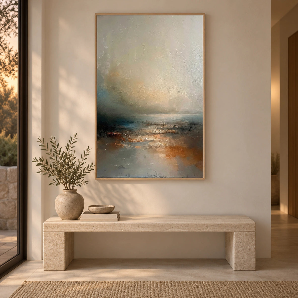 Ocean And Sky Abstract Texture Canvas Art #OS490