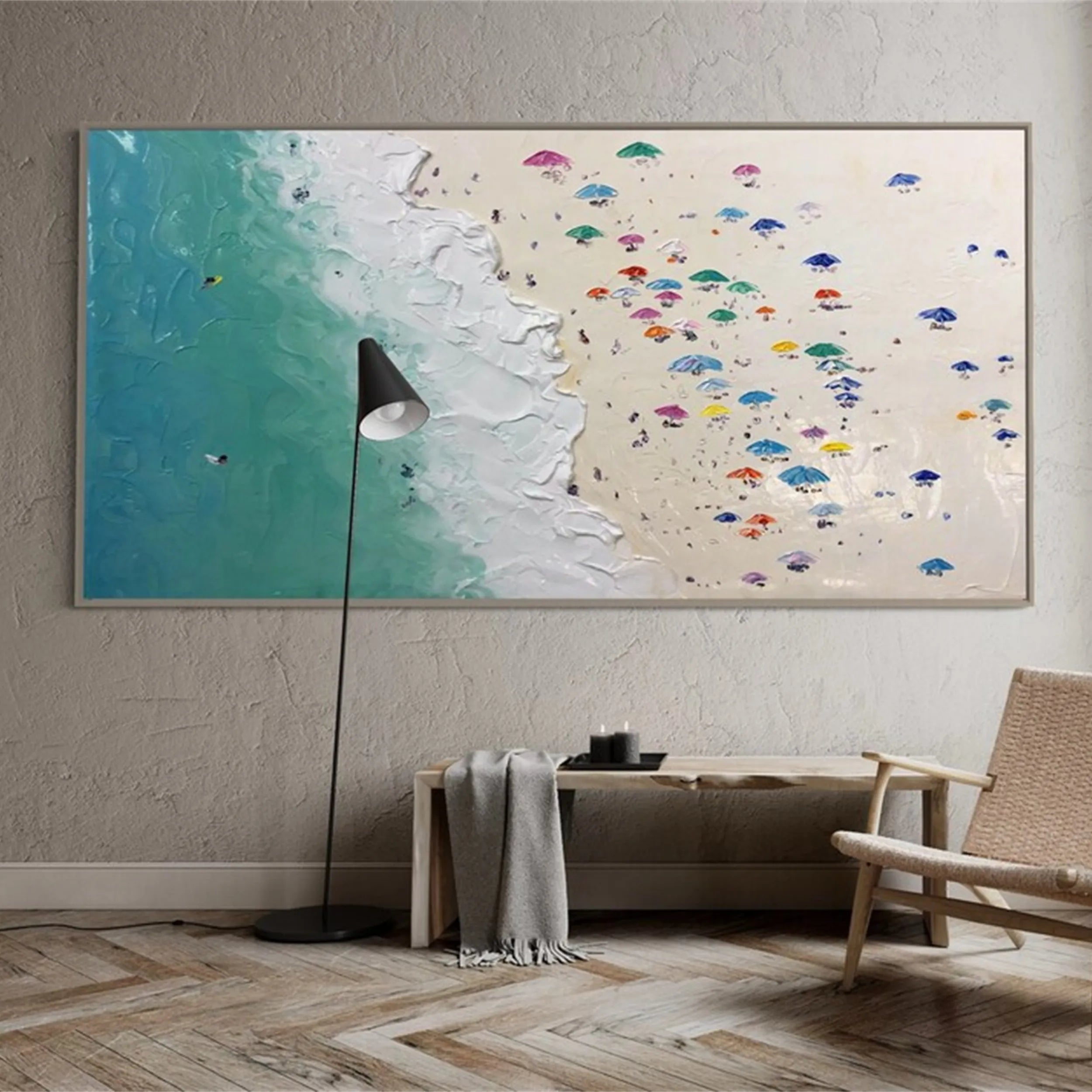 Seascape and Snowy Peak Painting #SP011