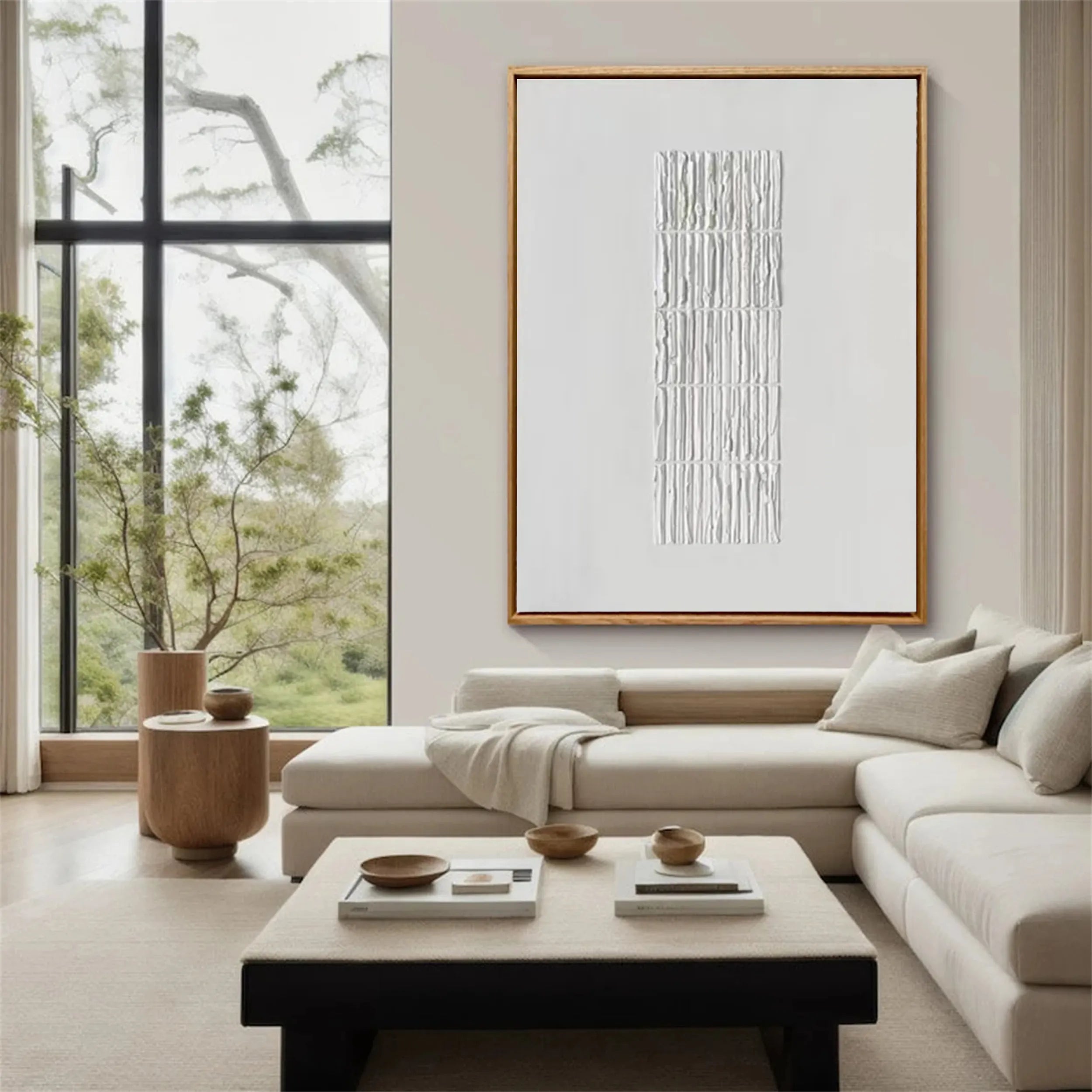 White Minimalist Textured Painting Canvas #MM208