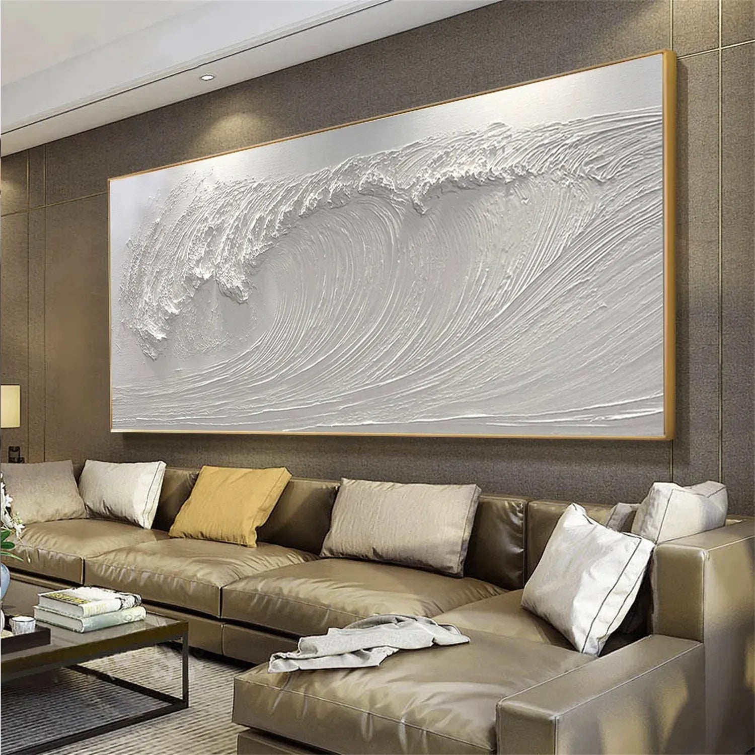 White Minimalist Textured Painting Canvas #MM270