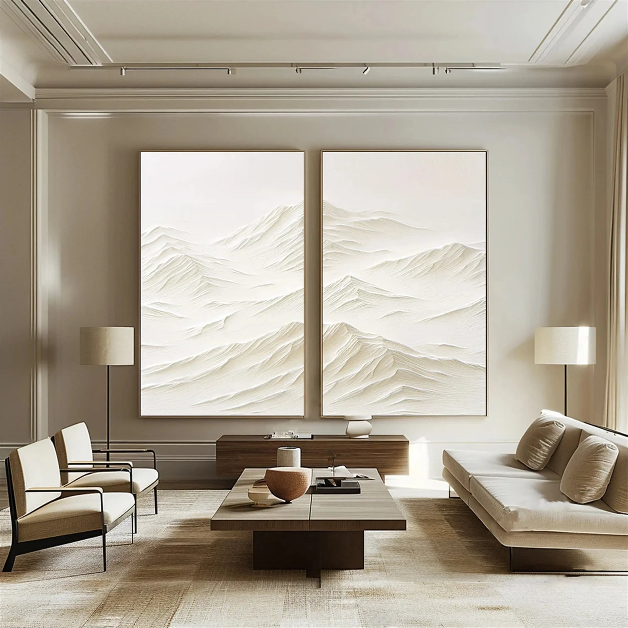 Plaster Art Minimalist Textured Paintings Set of 2 #MM187