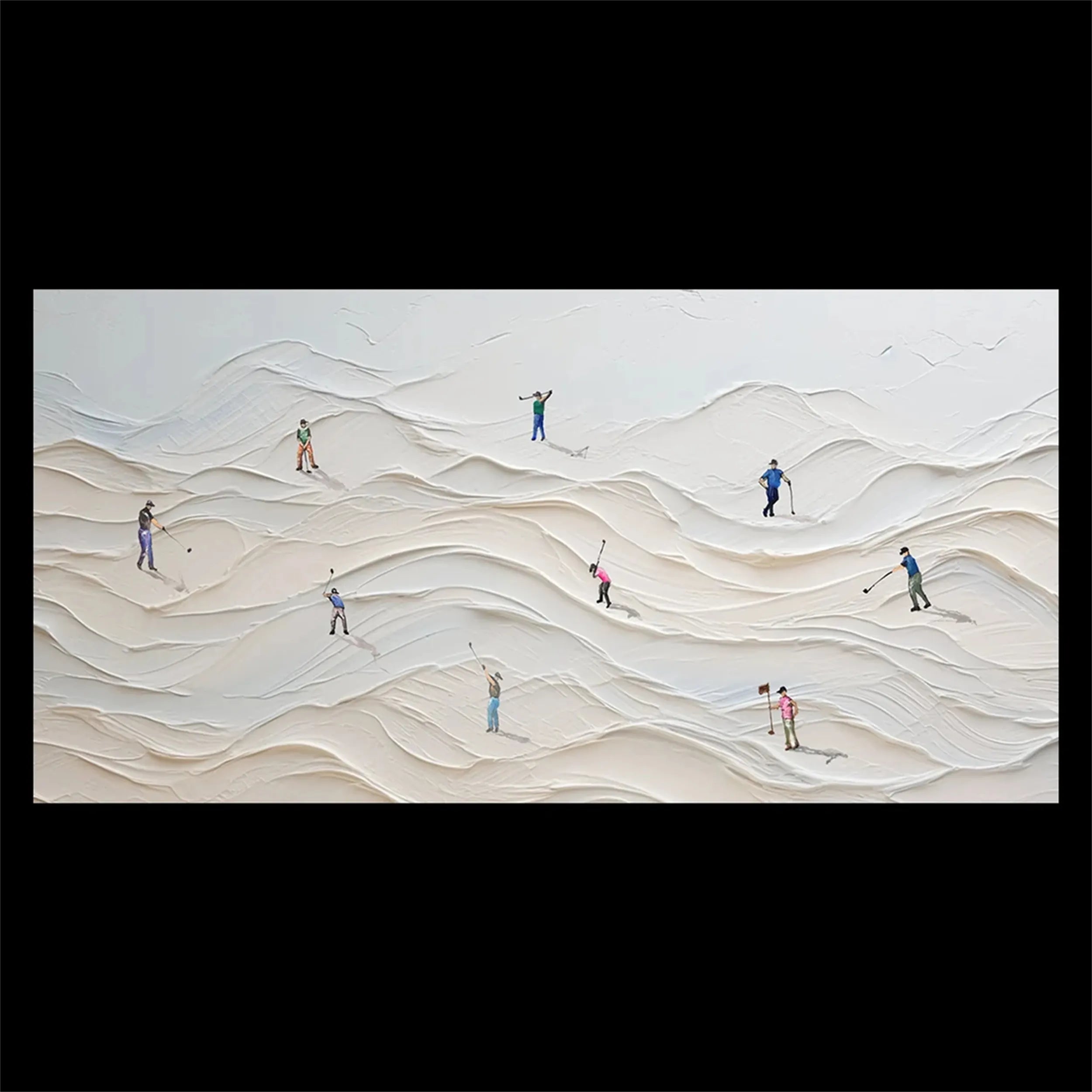 Skiing Sport Art Textured Painting Canvas #MM215