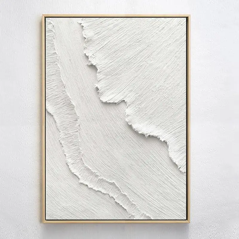 White Minimalist Textured Painting Canvas #MM026