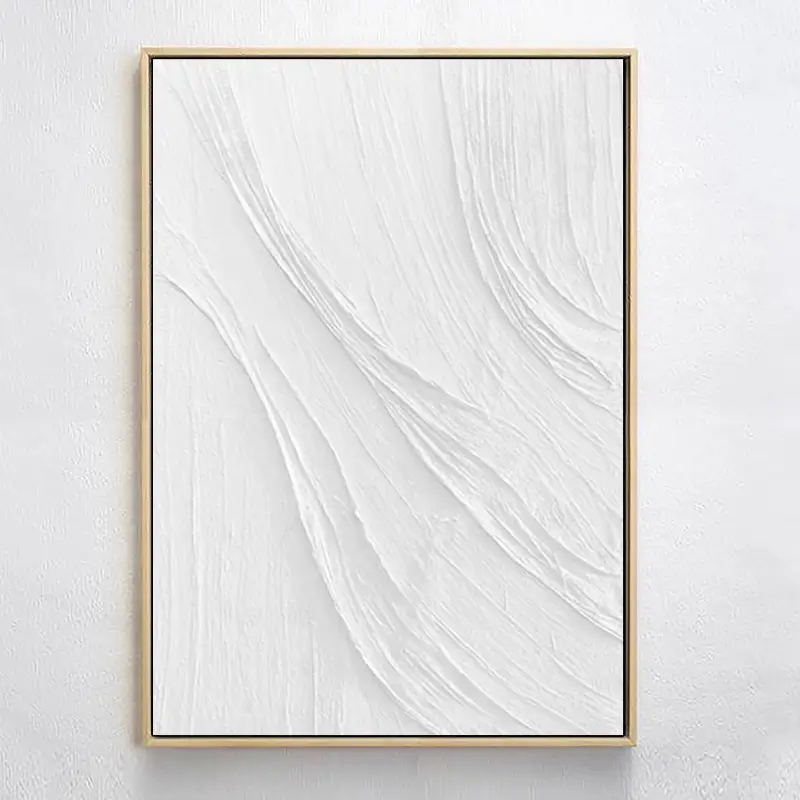 White Minimalist Textured Painting Canvas #MM041