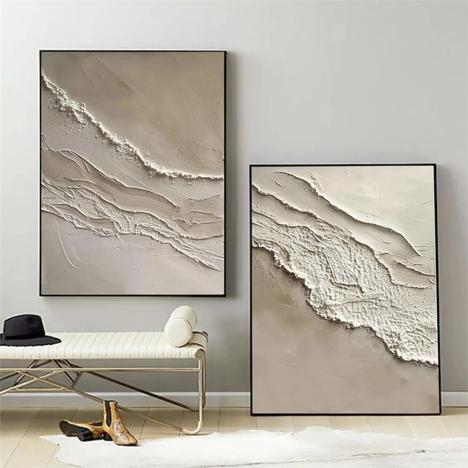 Frameless(Stretched Only)Ocean And Sky Painting Set of 2#OS 203