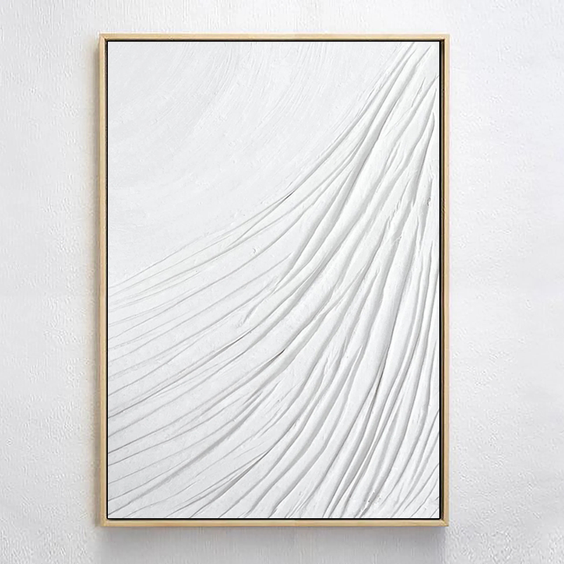 White Minimalist Textured Painting Canvas #MM040