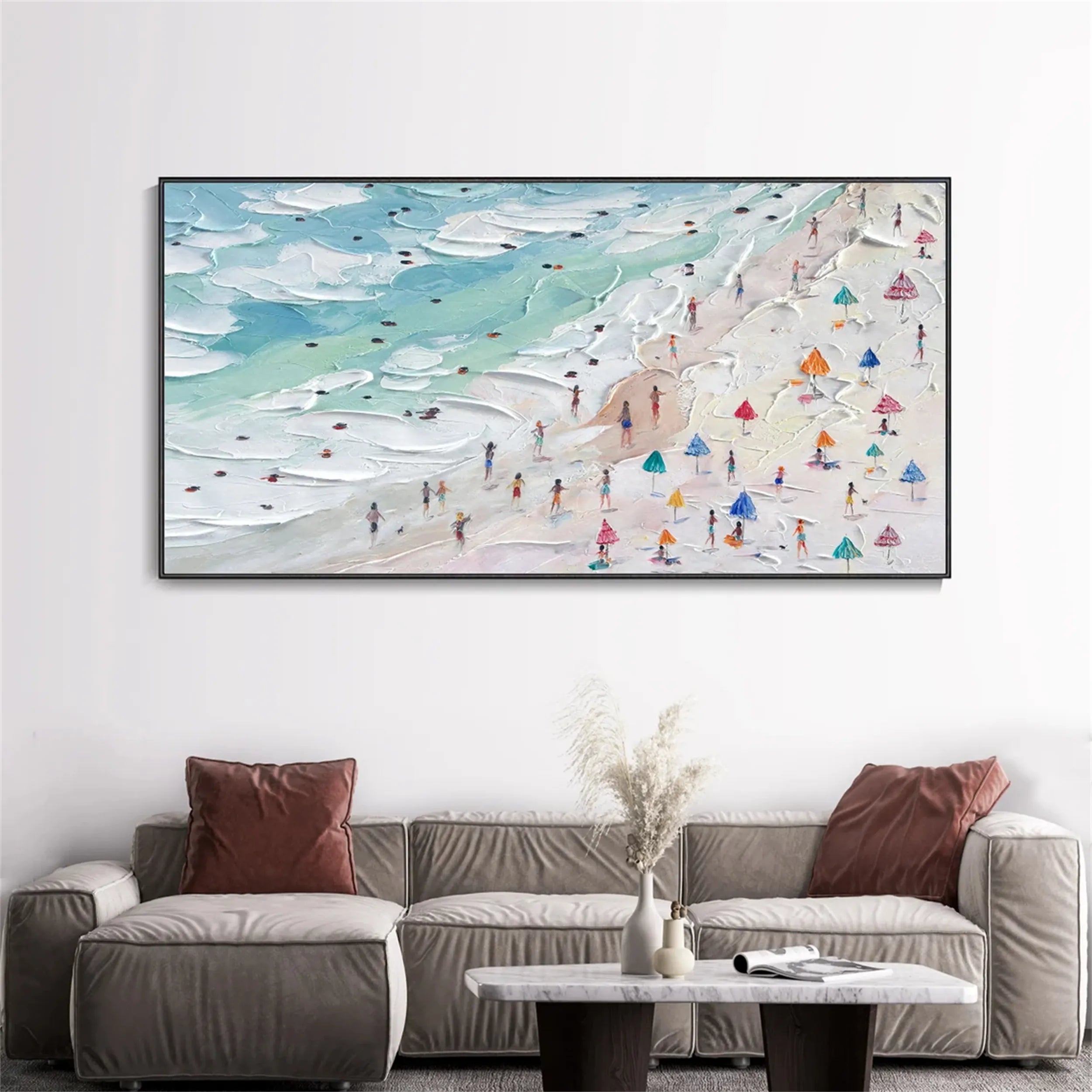 Seascape and Snowy Peak Painting #SP002