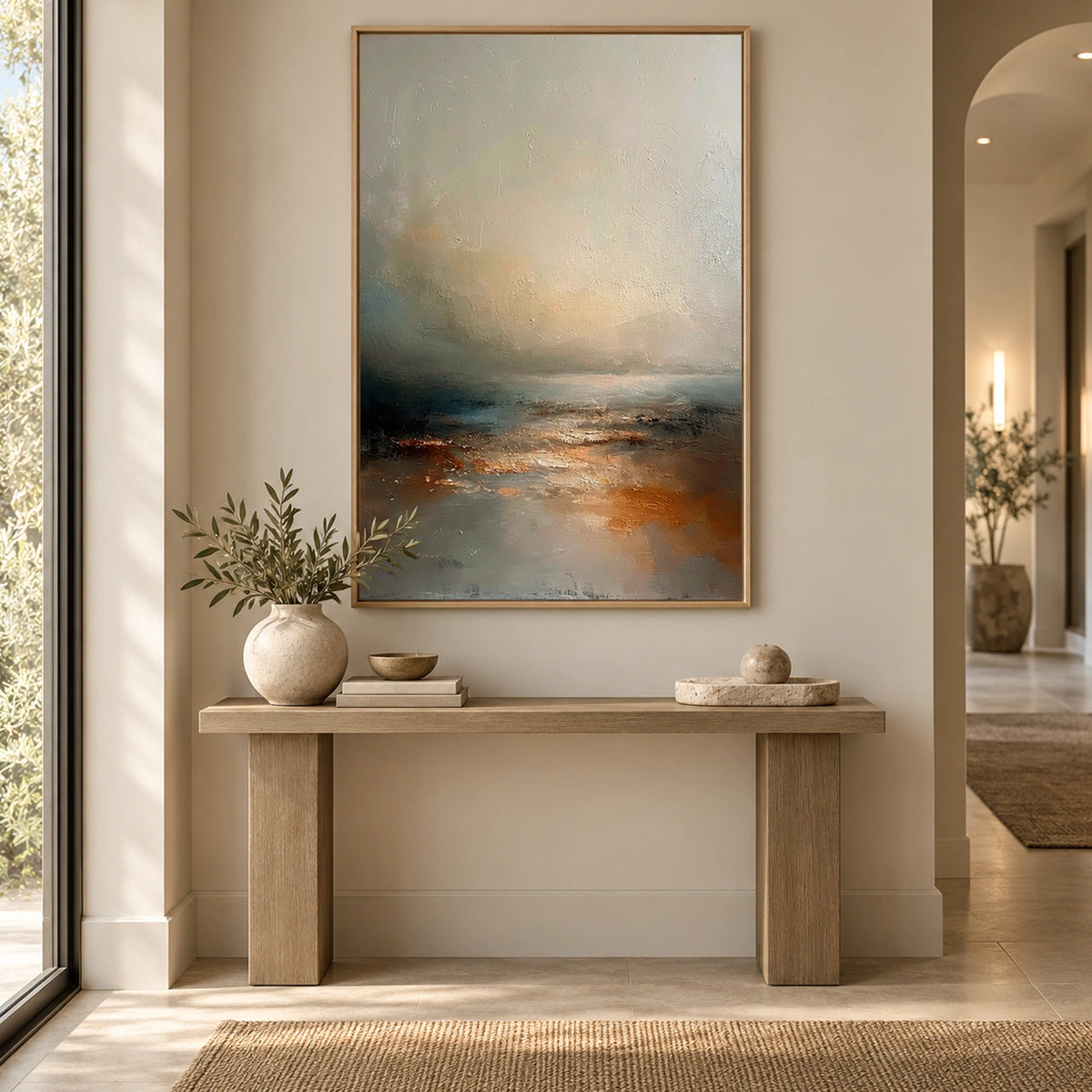 Ocean And Sky Abstract Texture Canvas Art #OS490