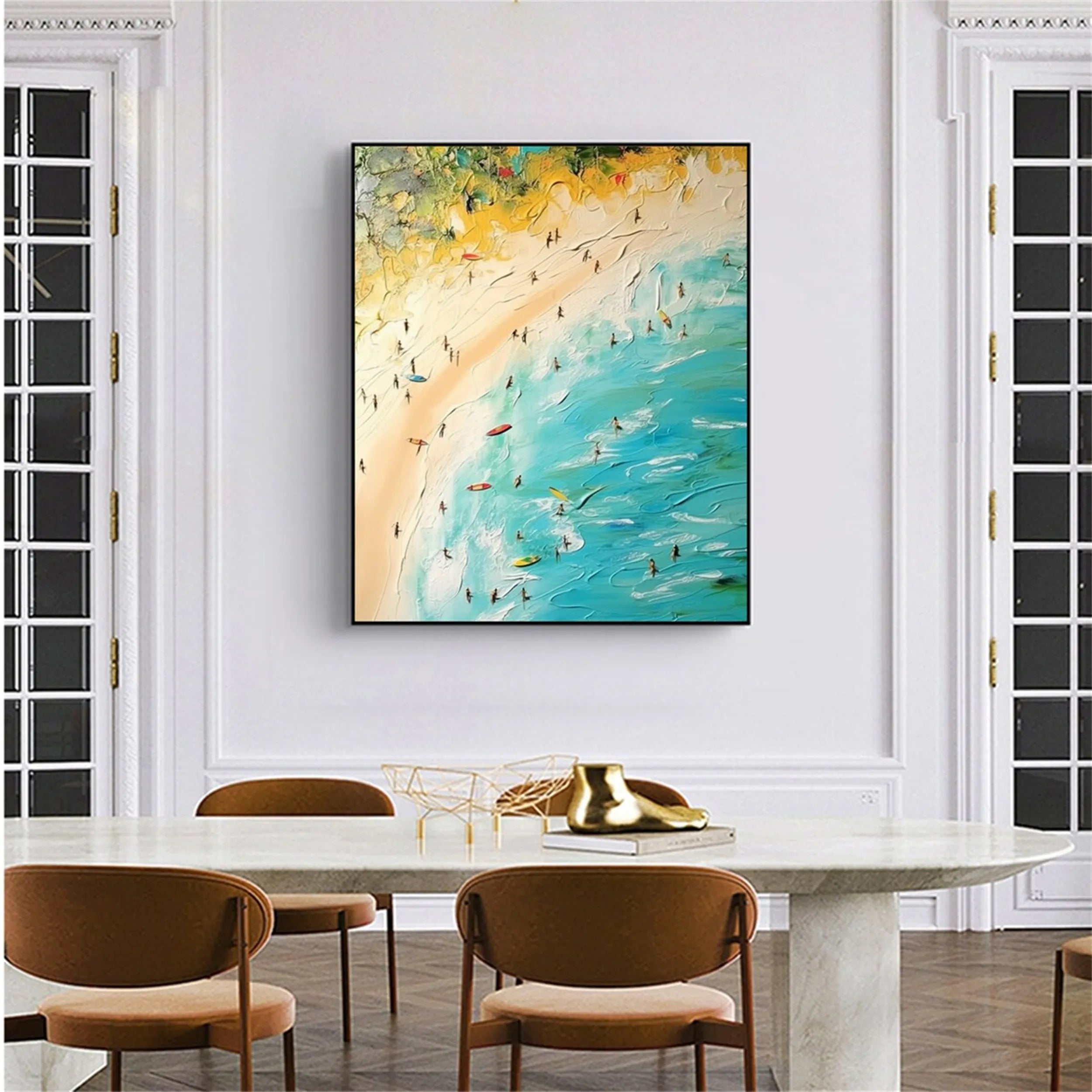 Seascape and Snowy Peak Painting #SP027