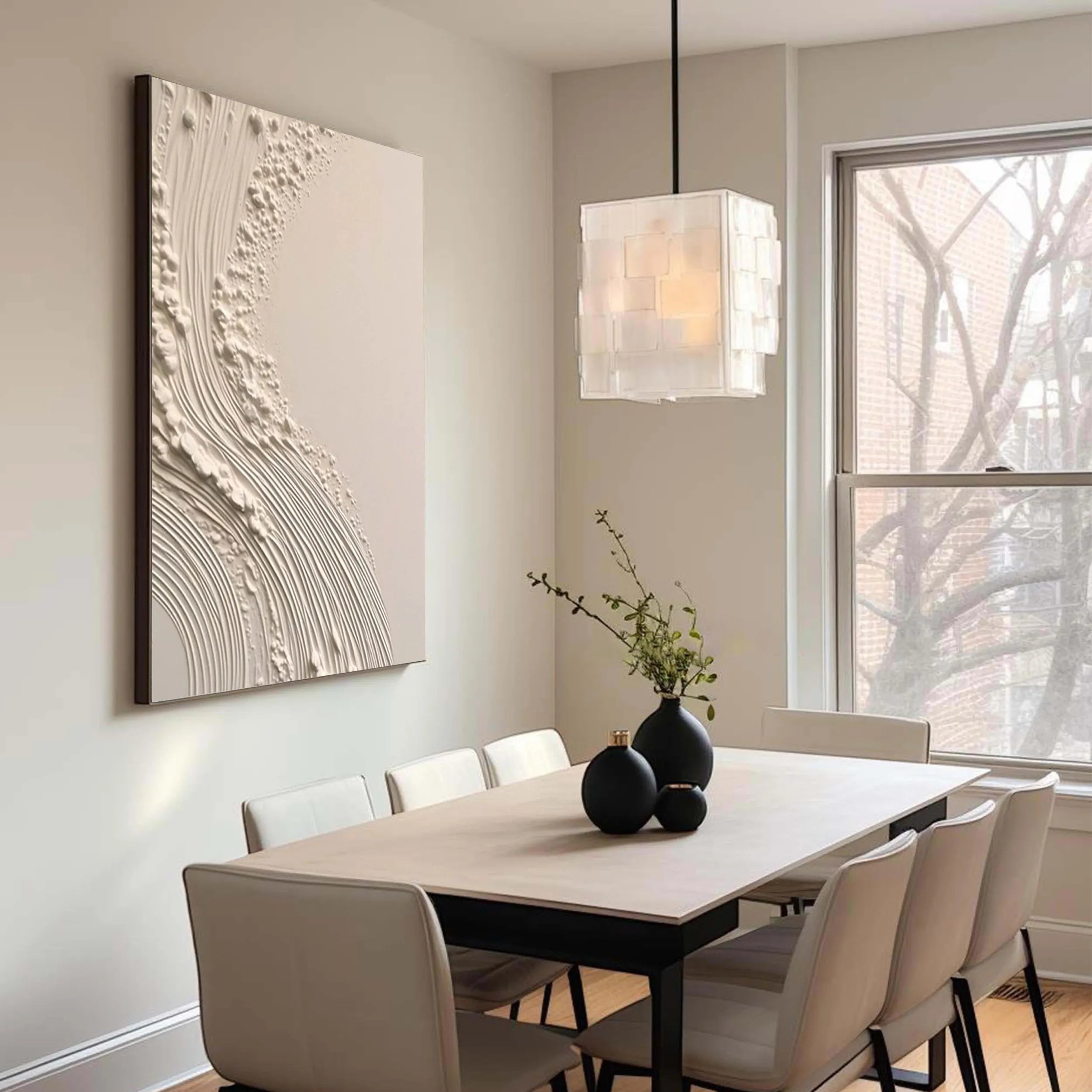 Beige Minimalist Textured Wall Art #MM164