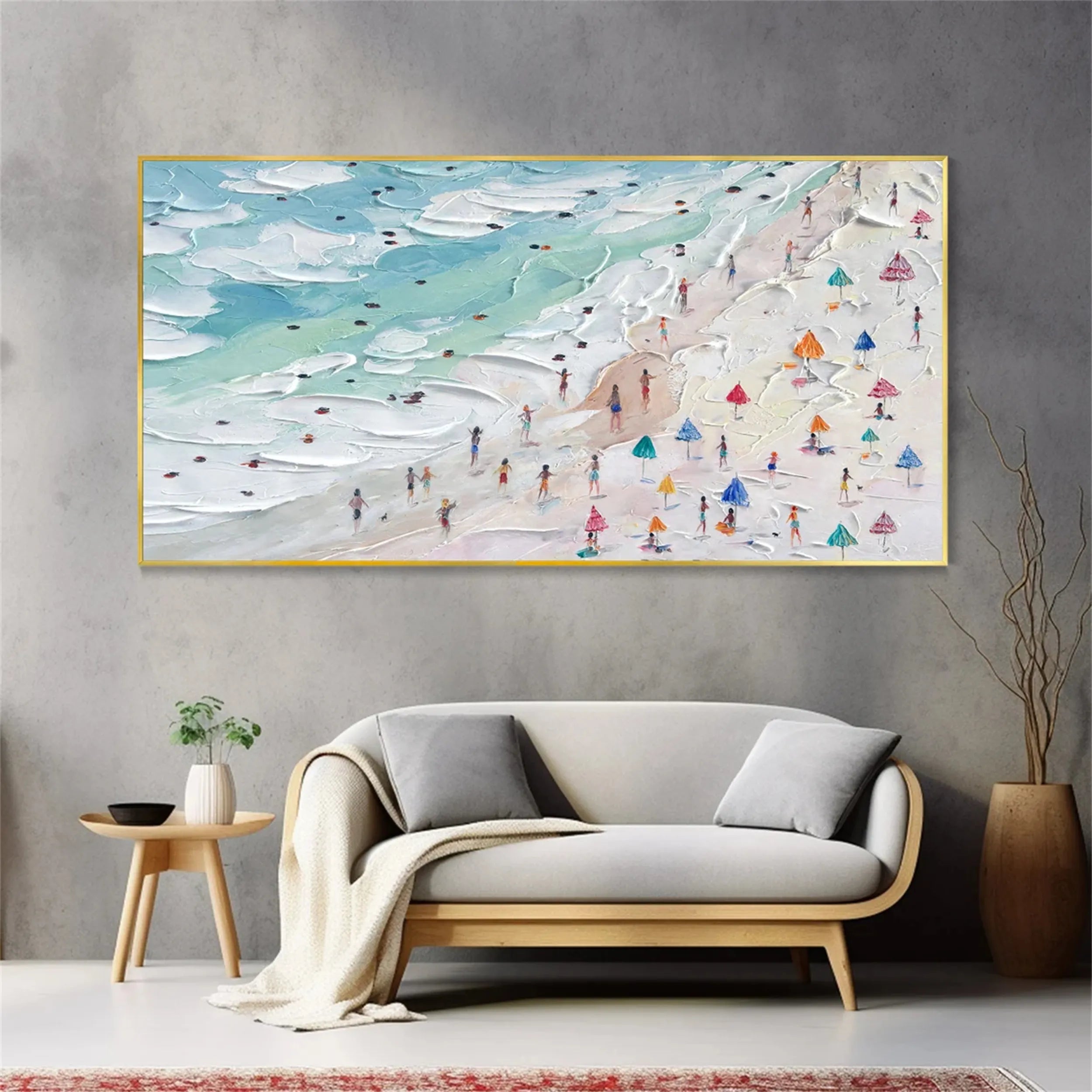 Seascape and Snowy Peak Painting #SP002