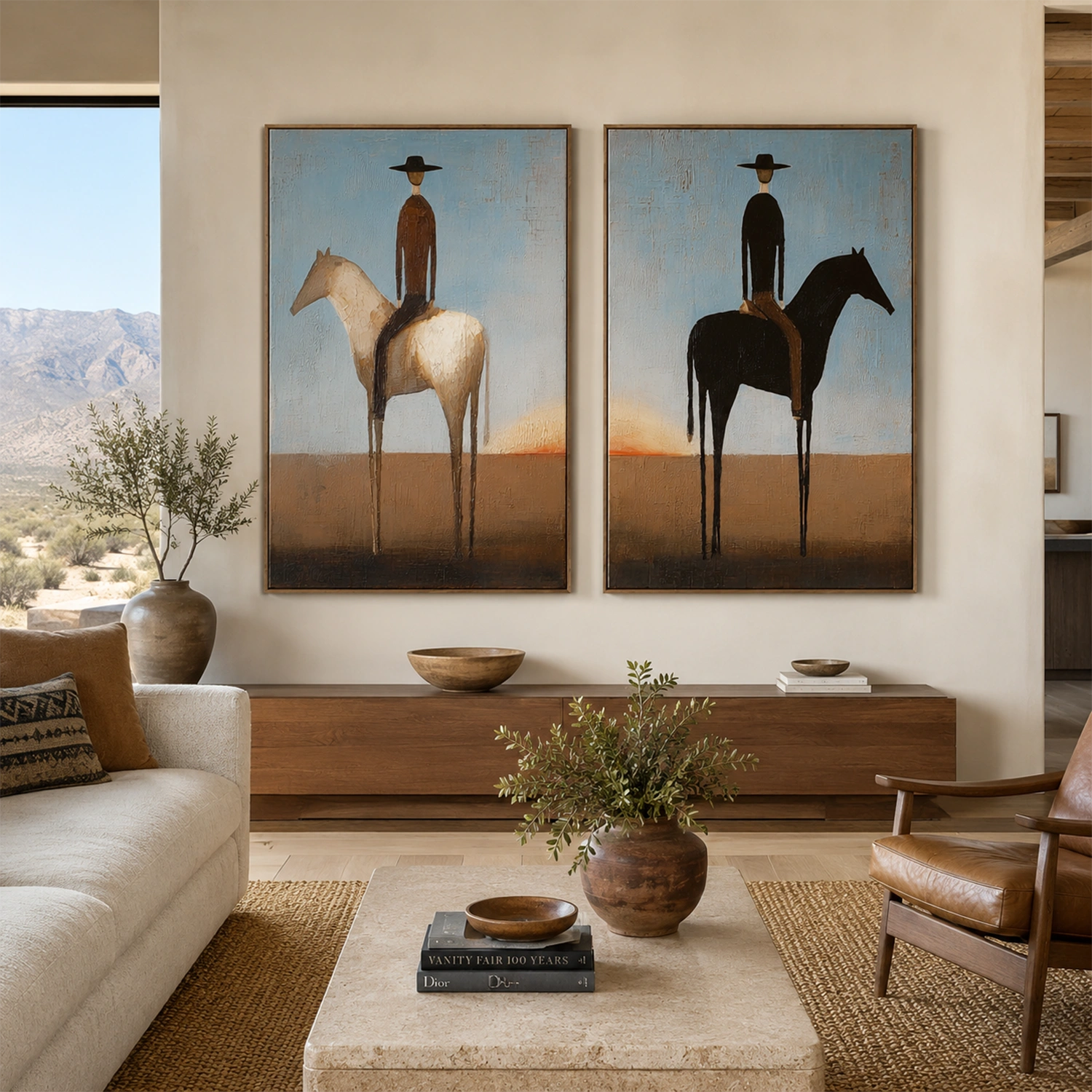 Western Figurative Art Set of 2 #VE147