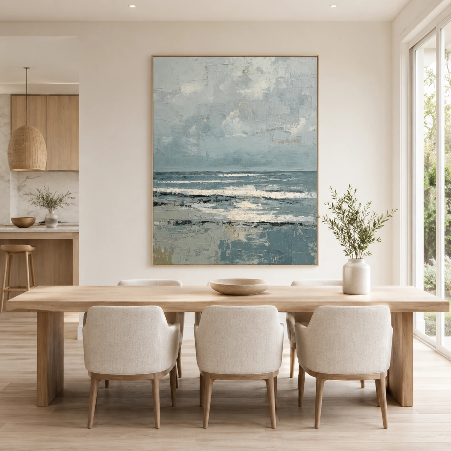 Ocean And Sky Abstract Texture Canvas Art #OS455