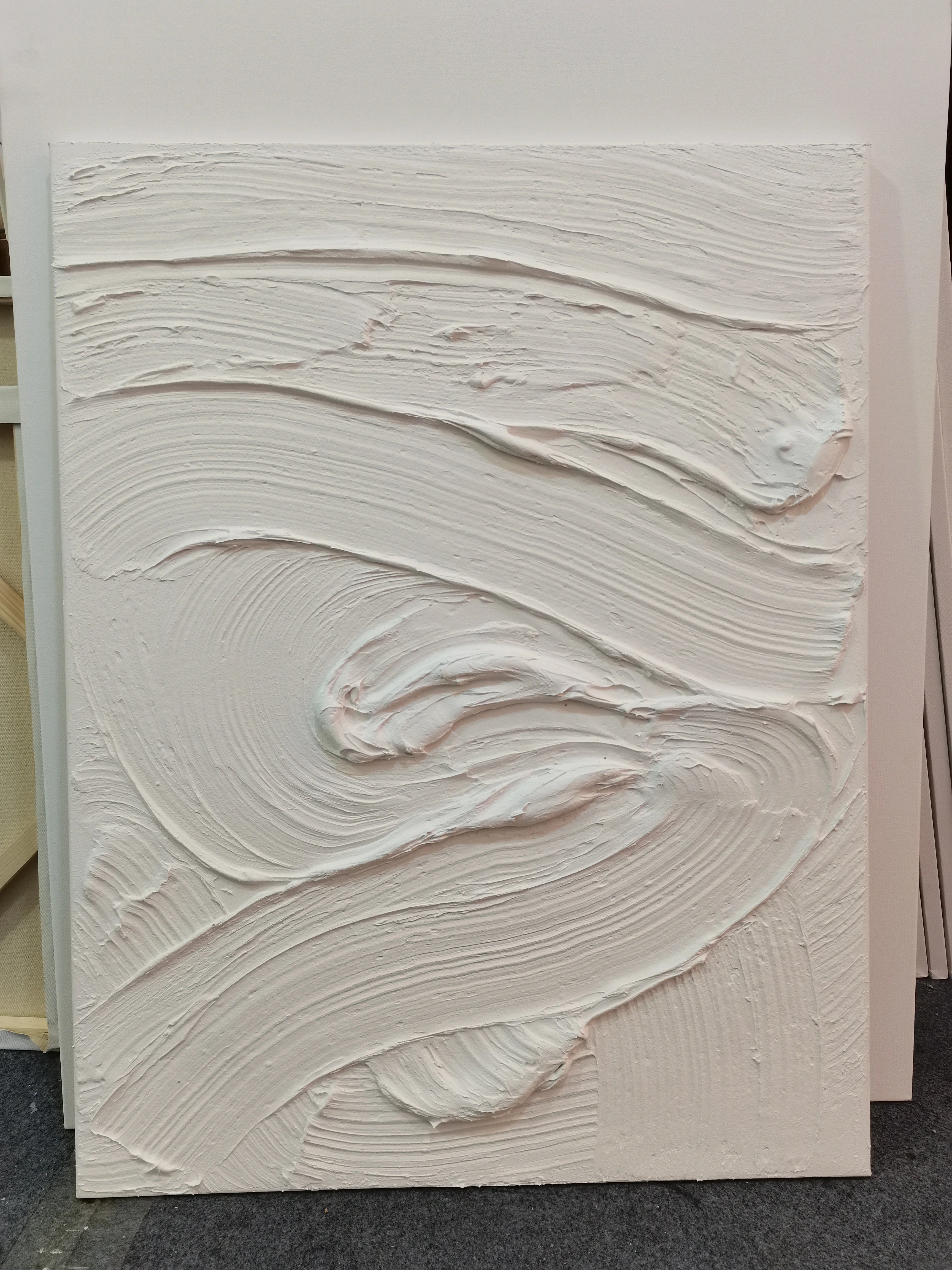 White Minimalist Textured Painting Canvas #MM005