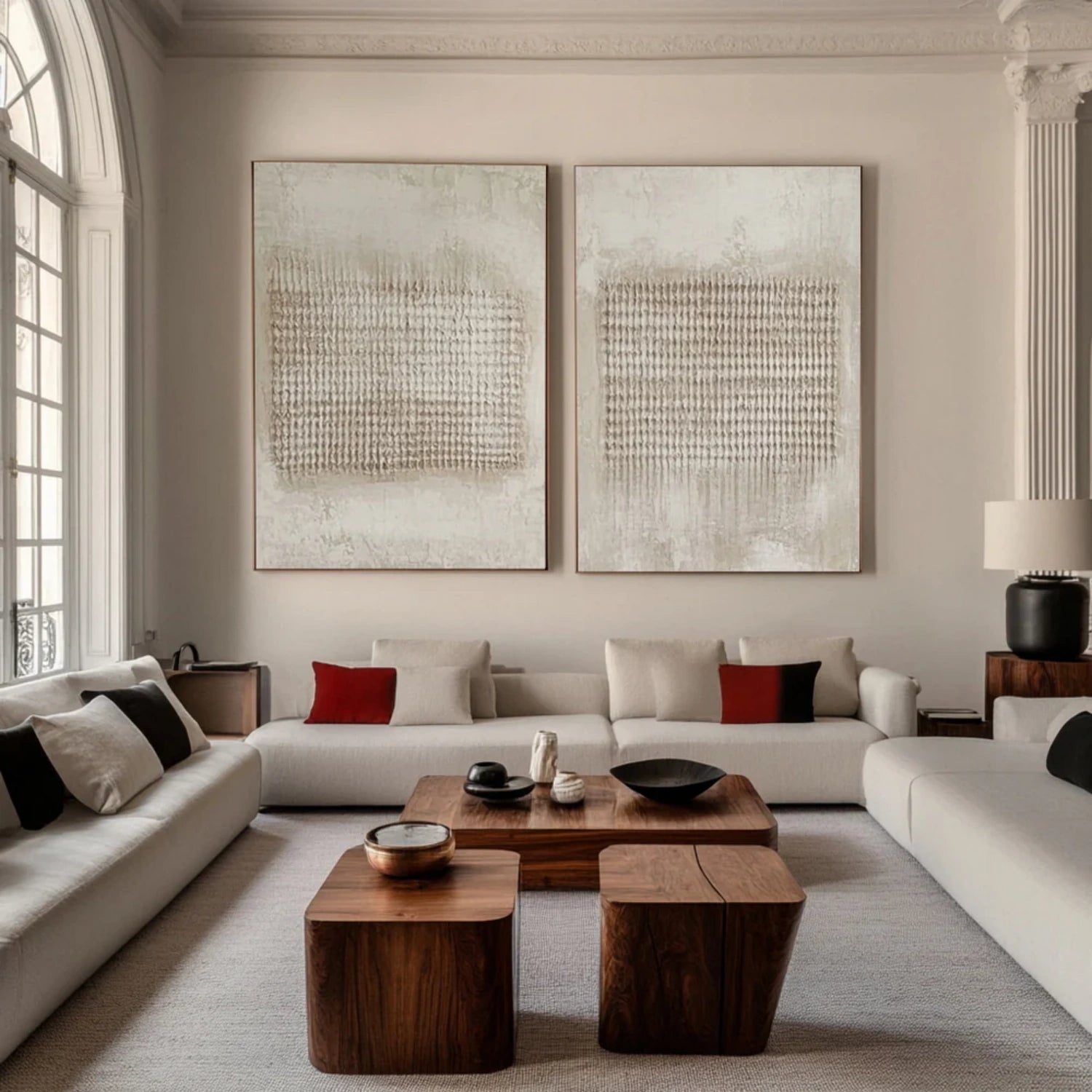 Beige & Brown Abstract Set of 2 #BB155